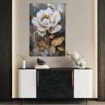 Floral 727 Canvas Art 18" x 24" / 45 x 60 cm / Black