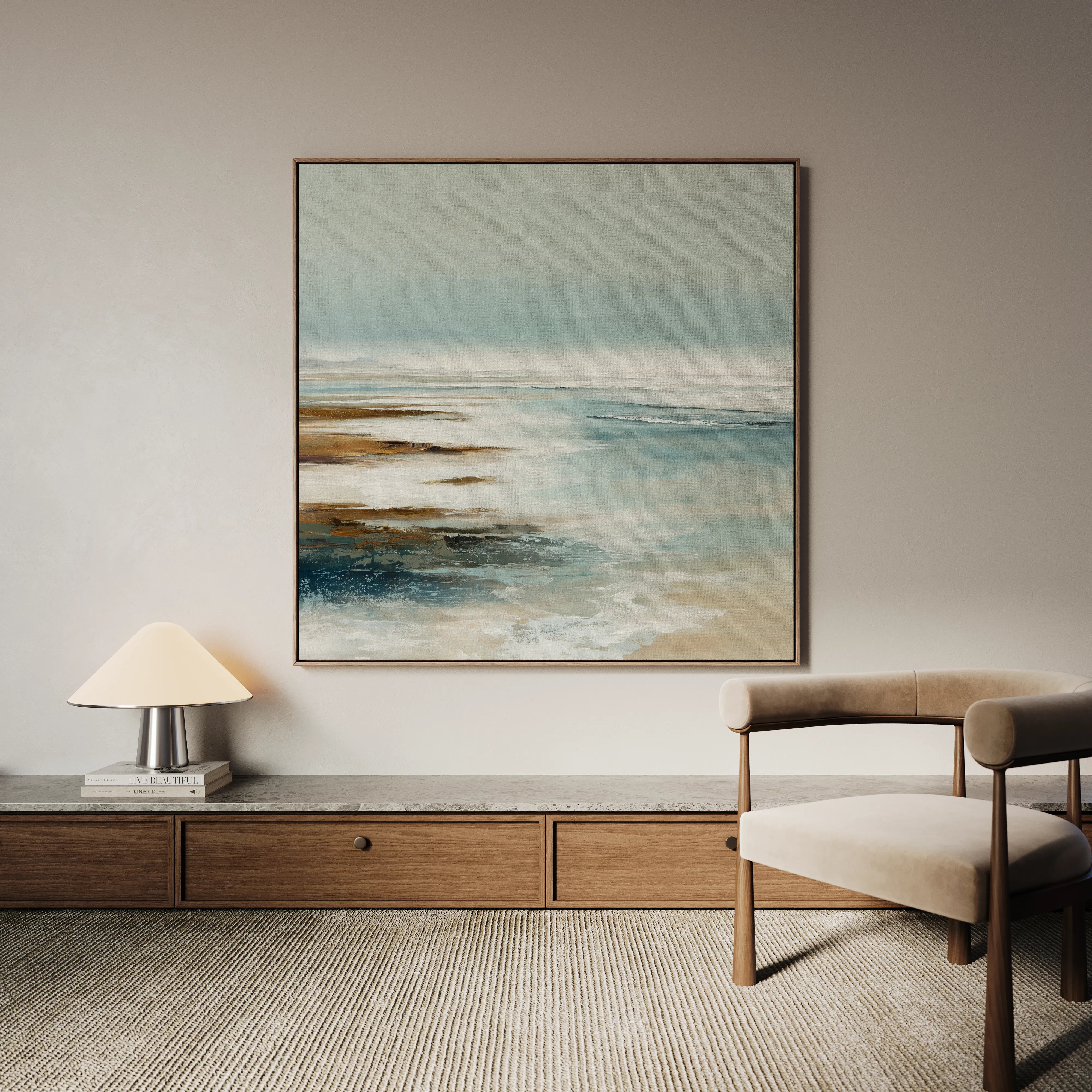 Abstract 728 Canvas Art 16" x 16" / 40 x 40 cm / Black