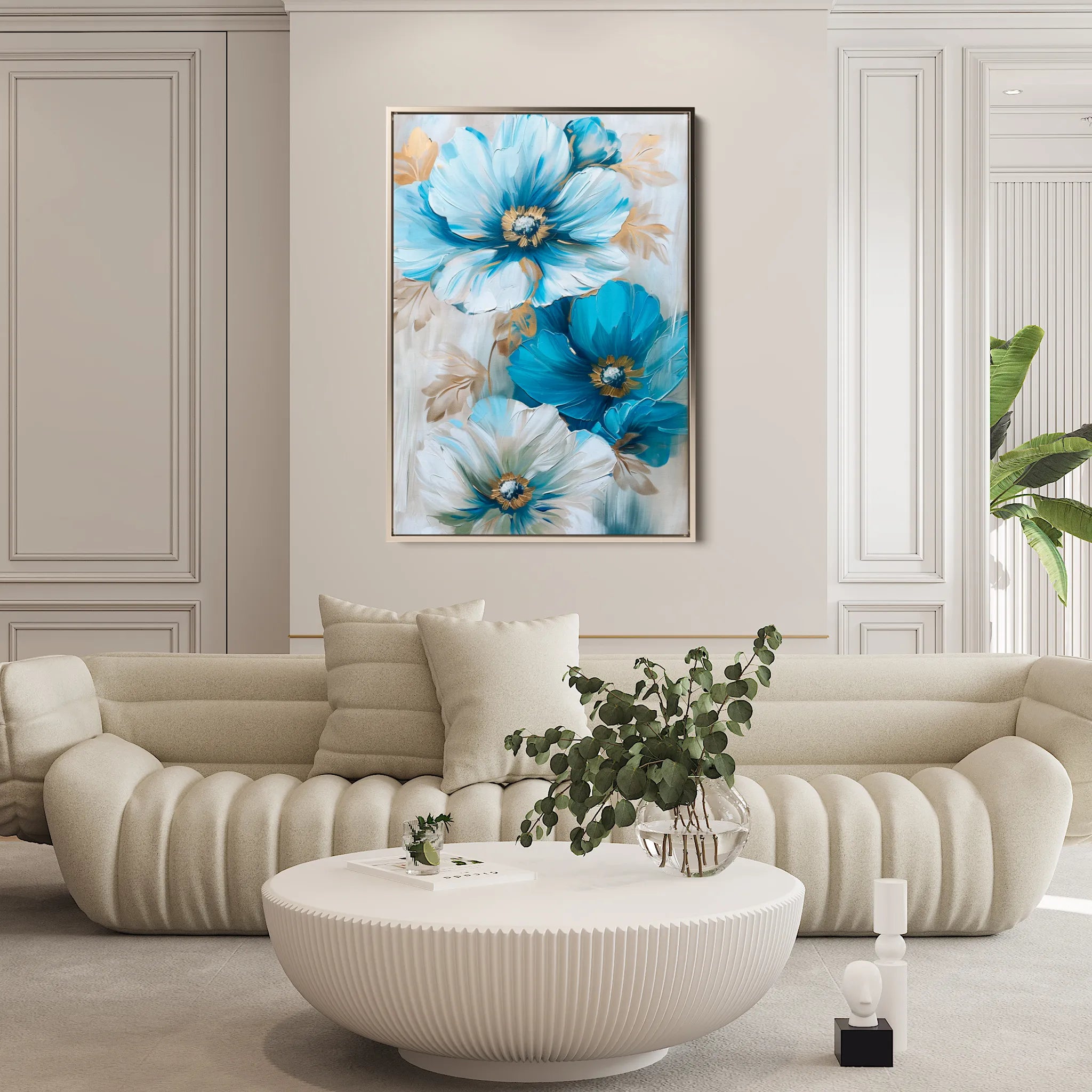 Floral 728 Canvas Art 18" x 24" / 45 x 60 cm / Black
