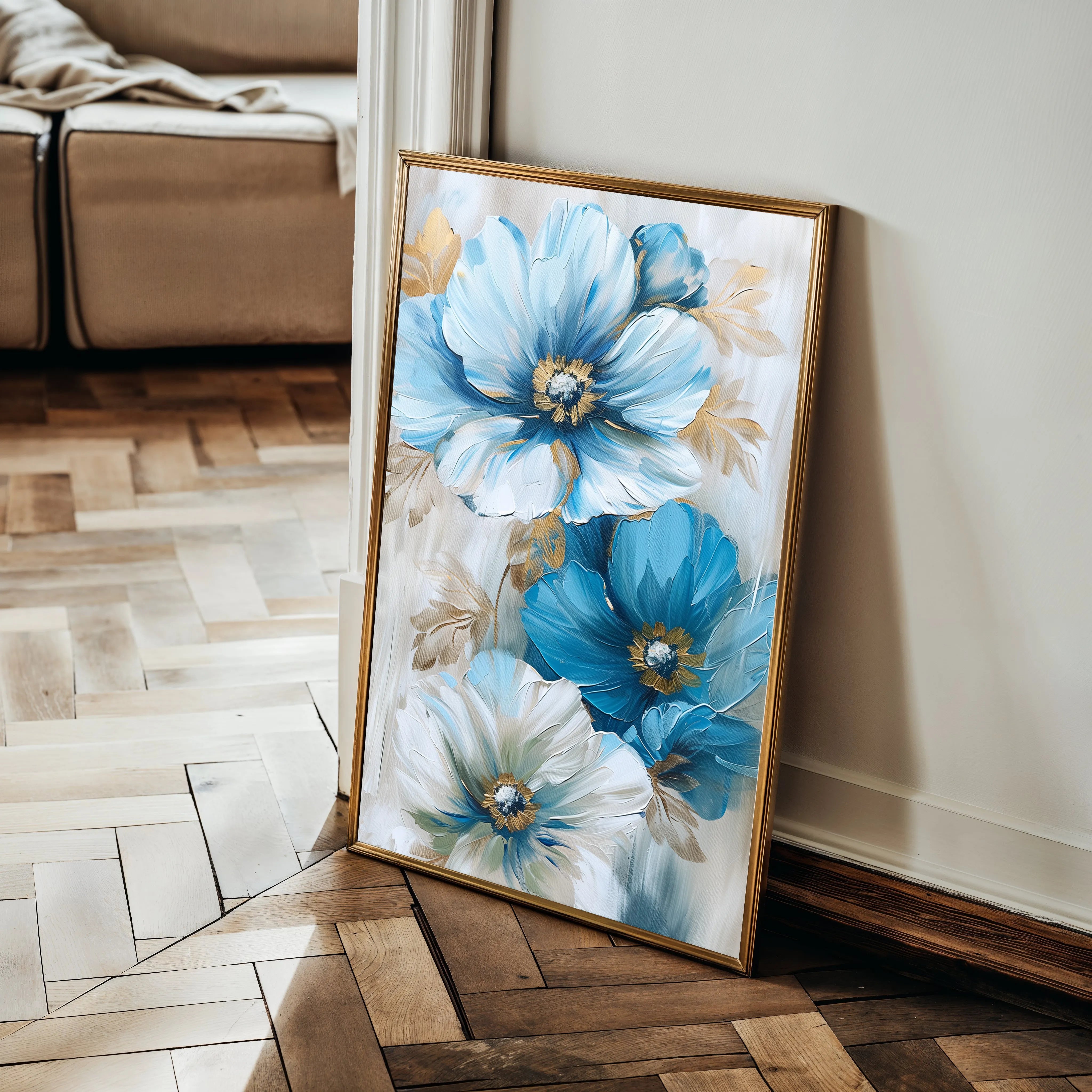 Floral 728 Canvas Art 18" x 24" / 45 x 60 cm / Black