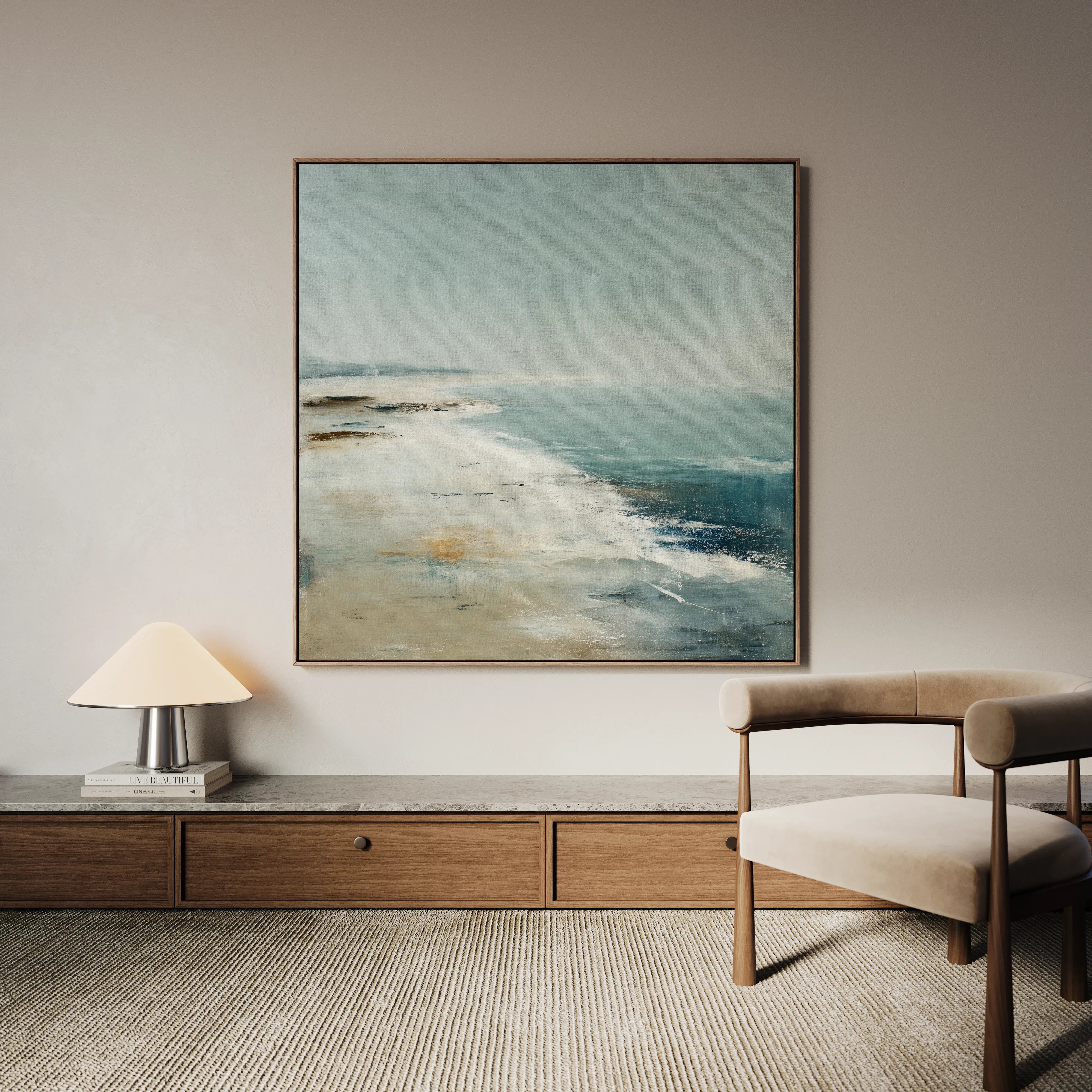 Abstract 729 Canvas Art 16" x 16" / 40 x 40 cm / Black