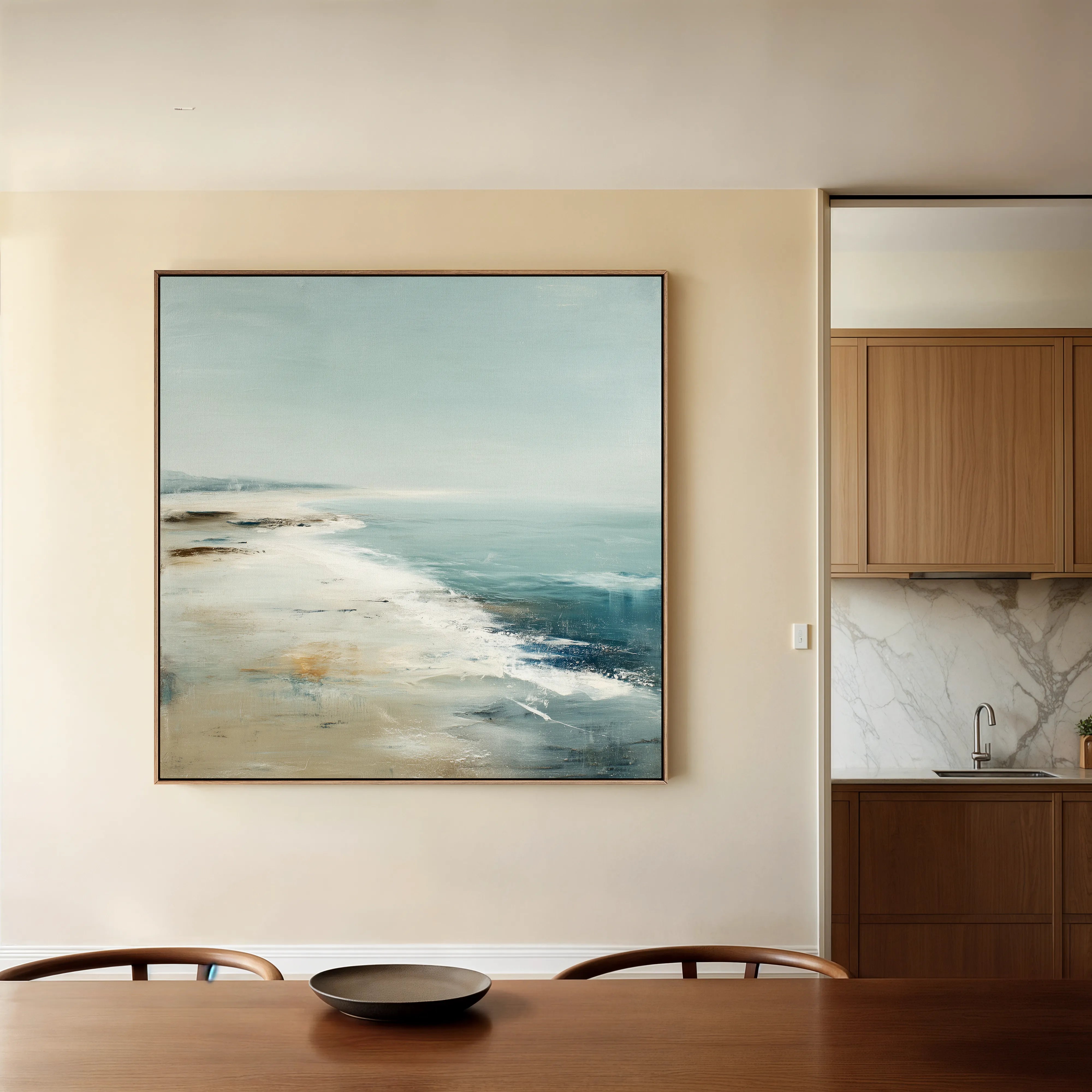 Abstract 729 Canvas Art 16" x 16" / 40 x 40 cm / Black