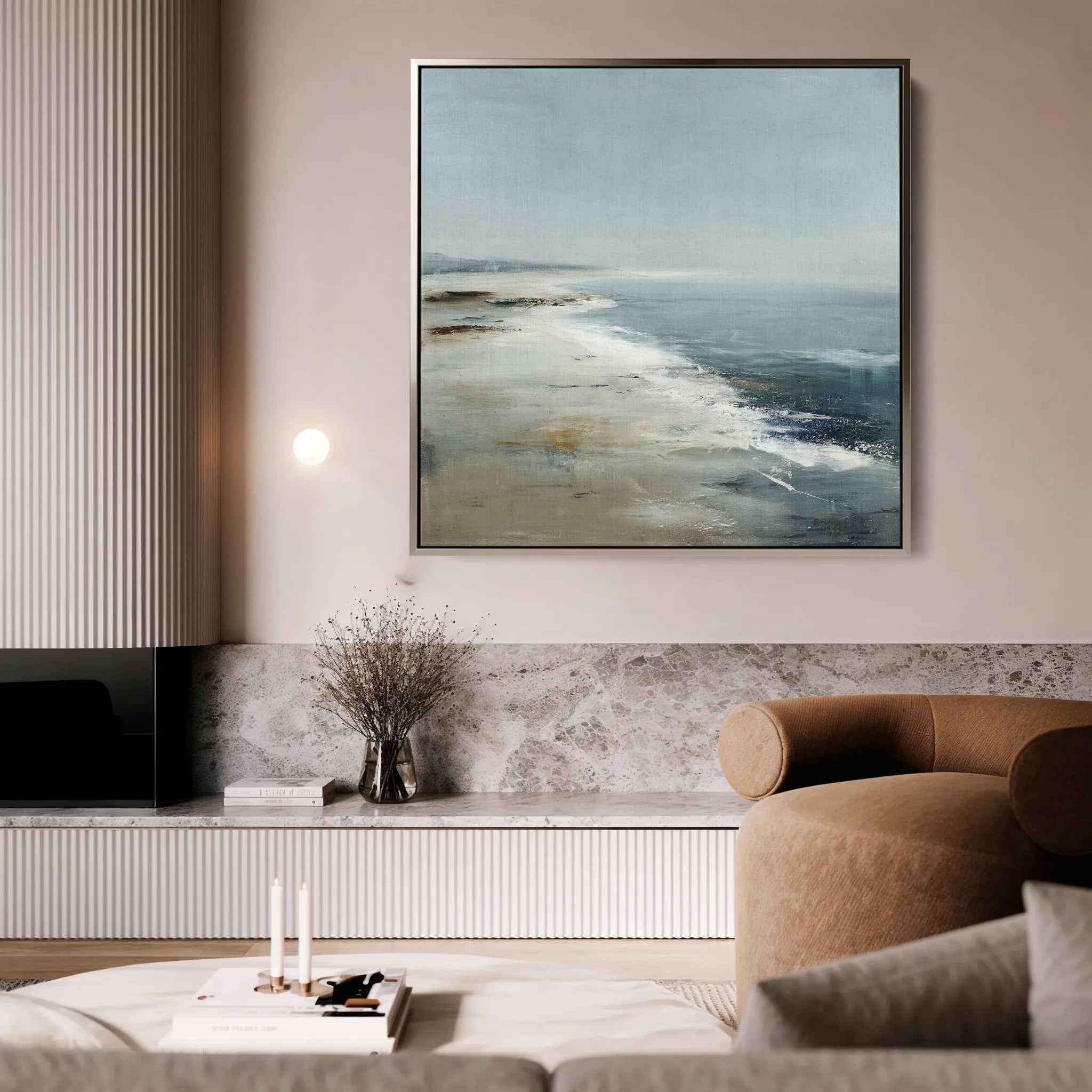 Abstract 729 Canvas Art 16" x 16" / 40 x 40 cm / Black