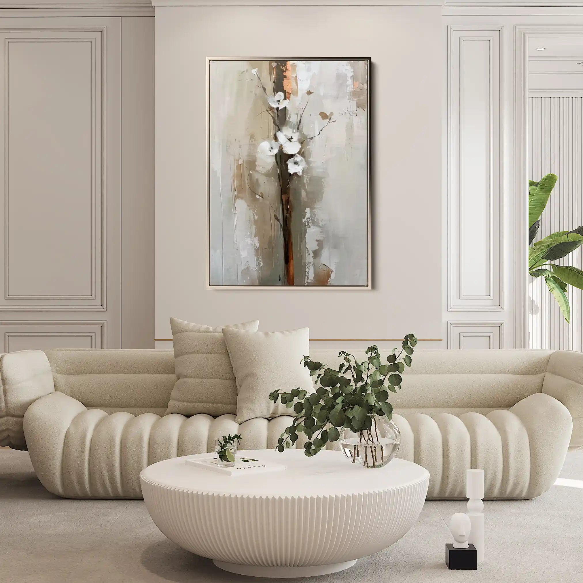 Floral 729 Canvas Art 18" x 24" / 45 x 60 cm / Black