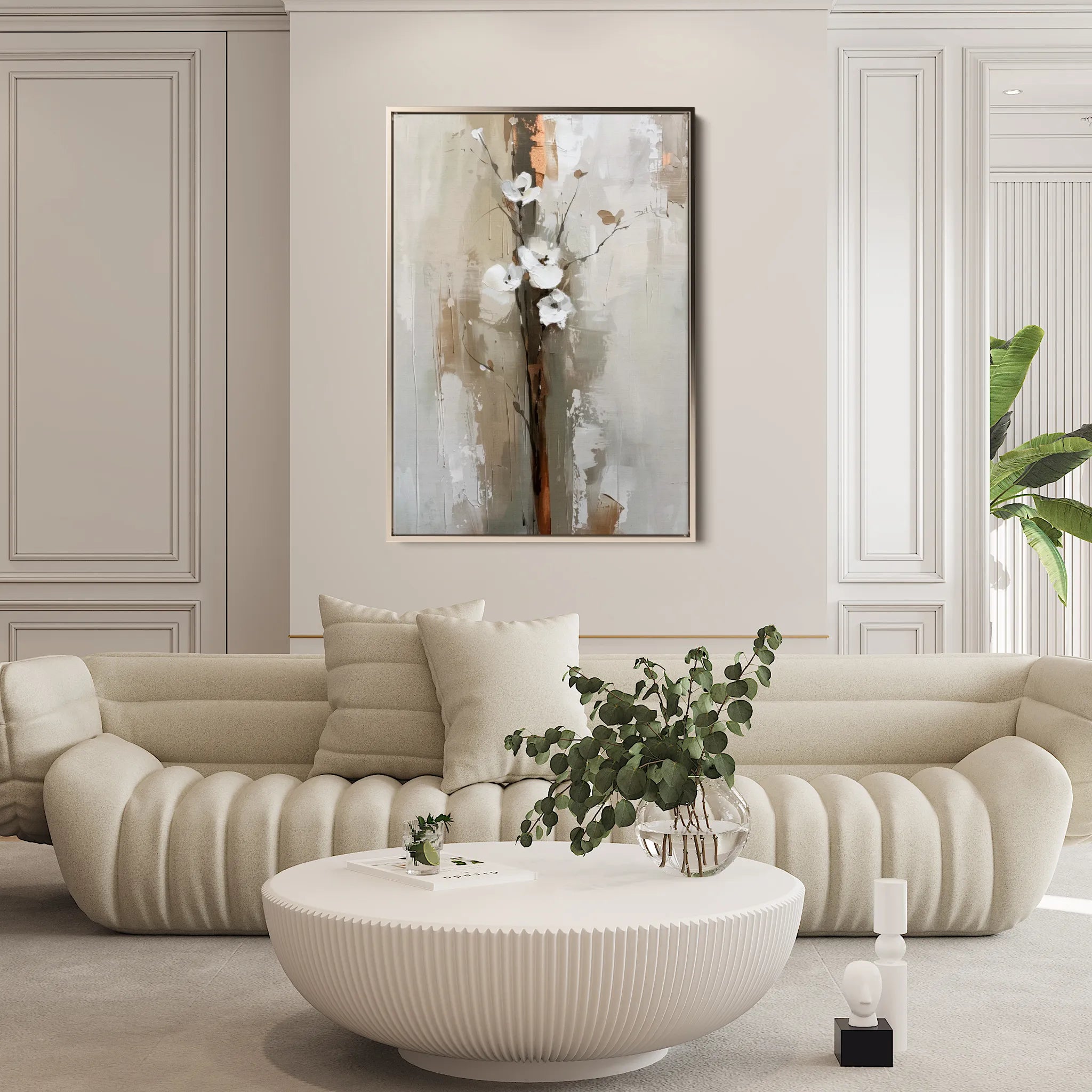 Floral 729 Canvas Art 18" x 24" / 45 x 60 cm / Black
