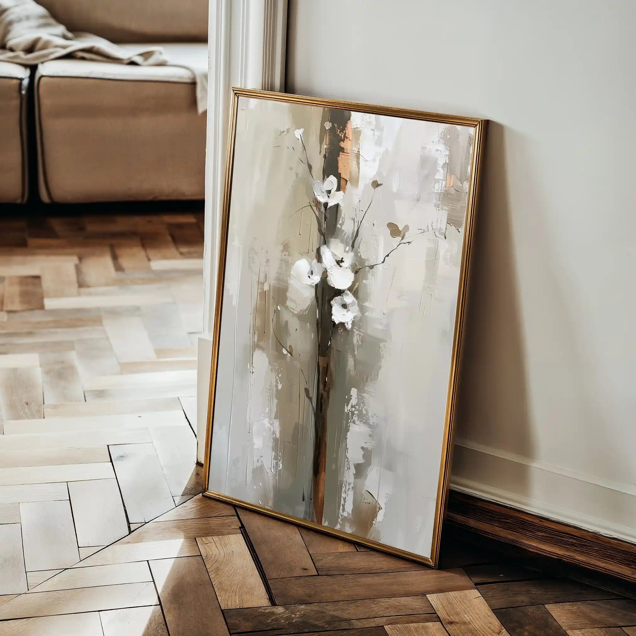 Floral 729 Canvas Art 18" x 24" / 45 x 60 cm / Black