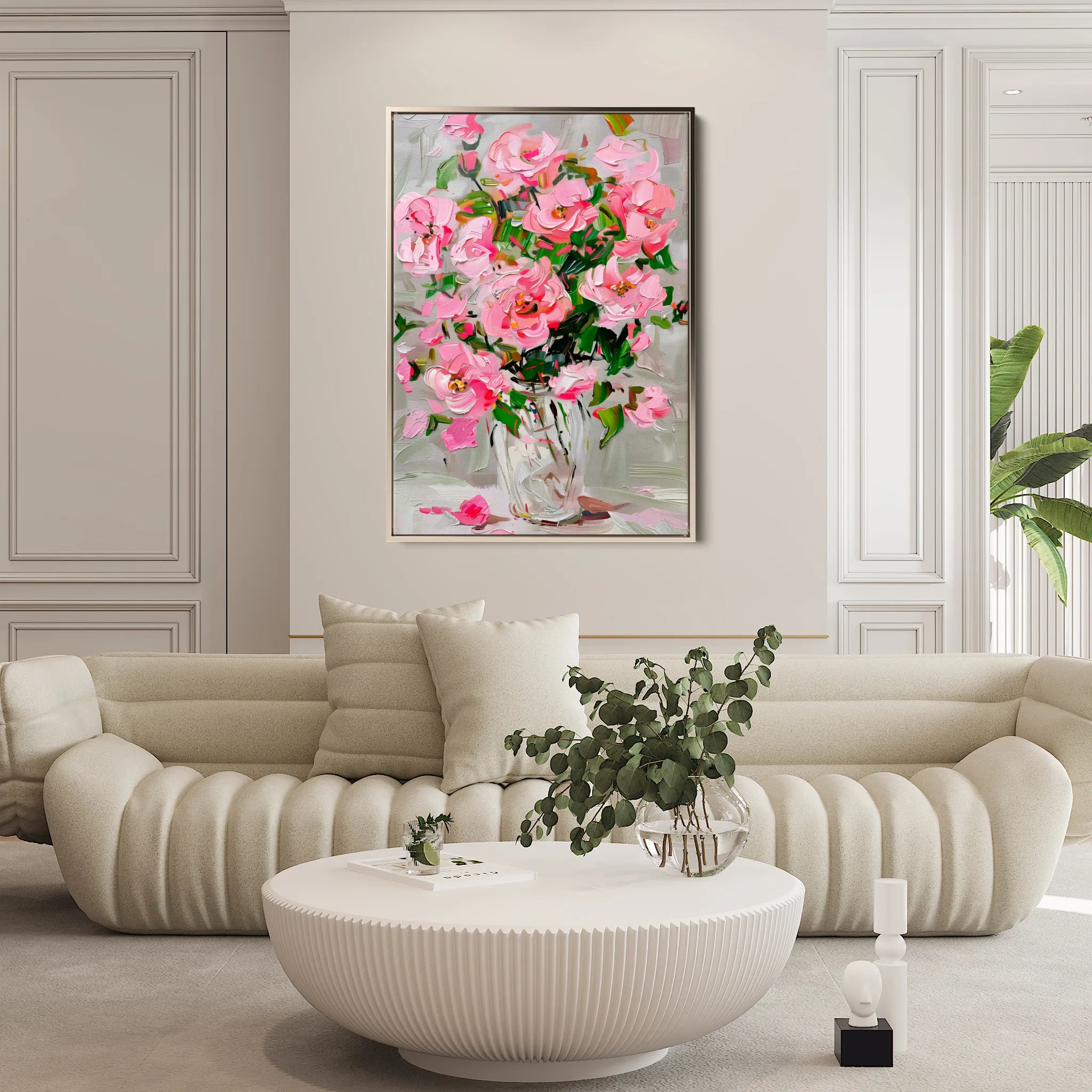 Floral 730 Canvas Art 18" x 24" / 45 x 60 cm / Black