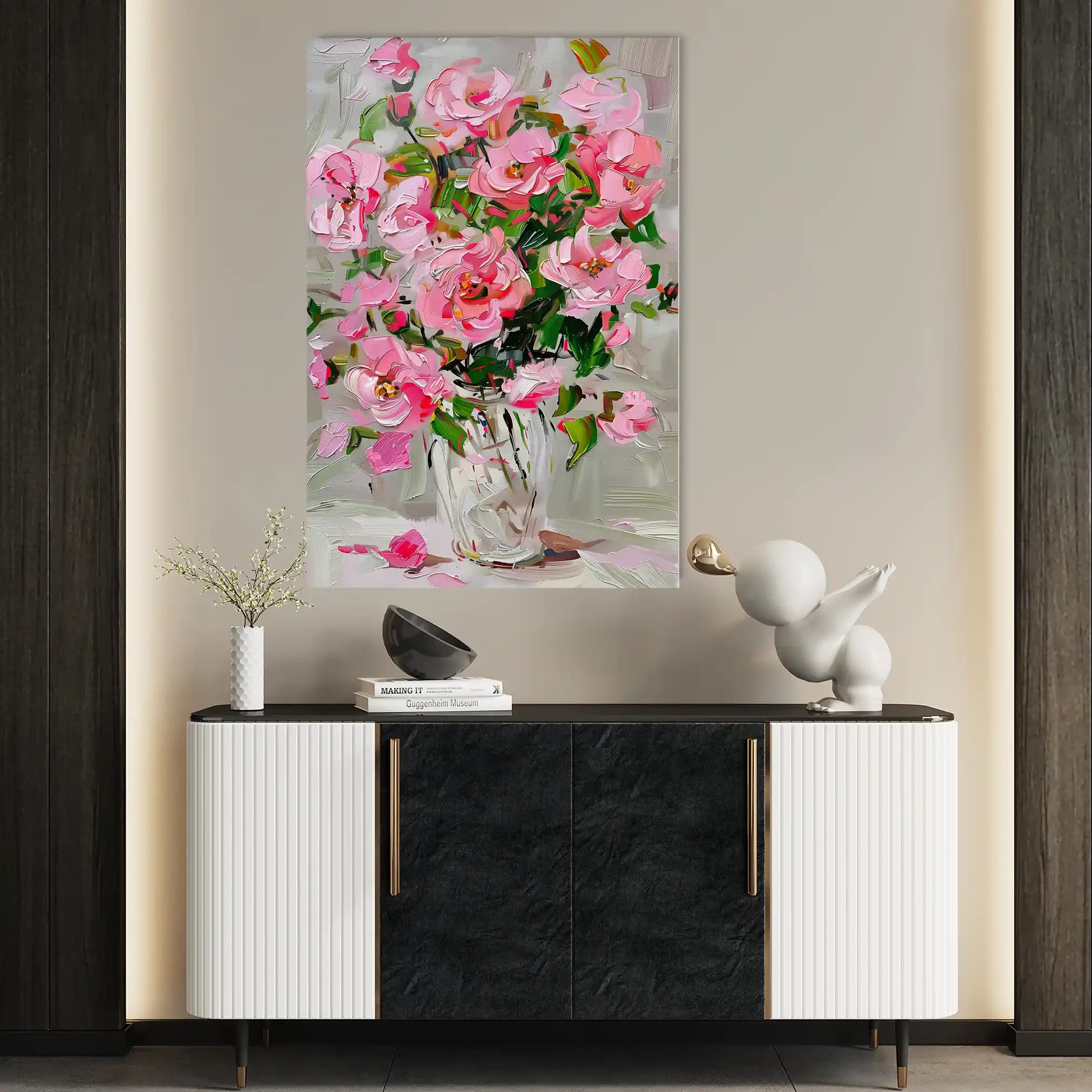Floral 730 Canvas Art 60 x 40 cm / Black