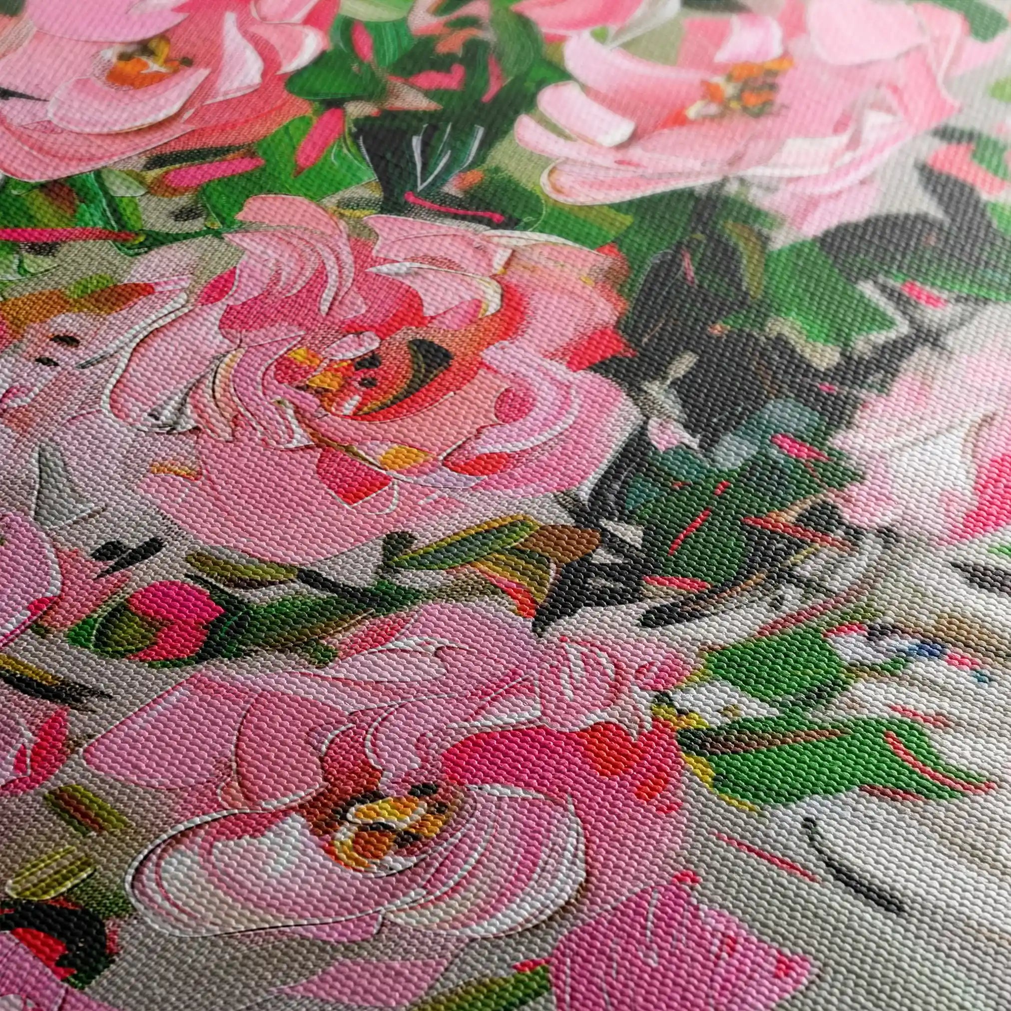 Floral 730 Canvas Art 60 x 40 cm / Black