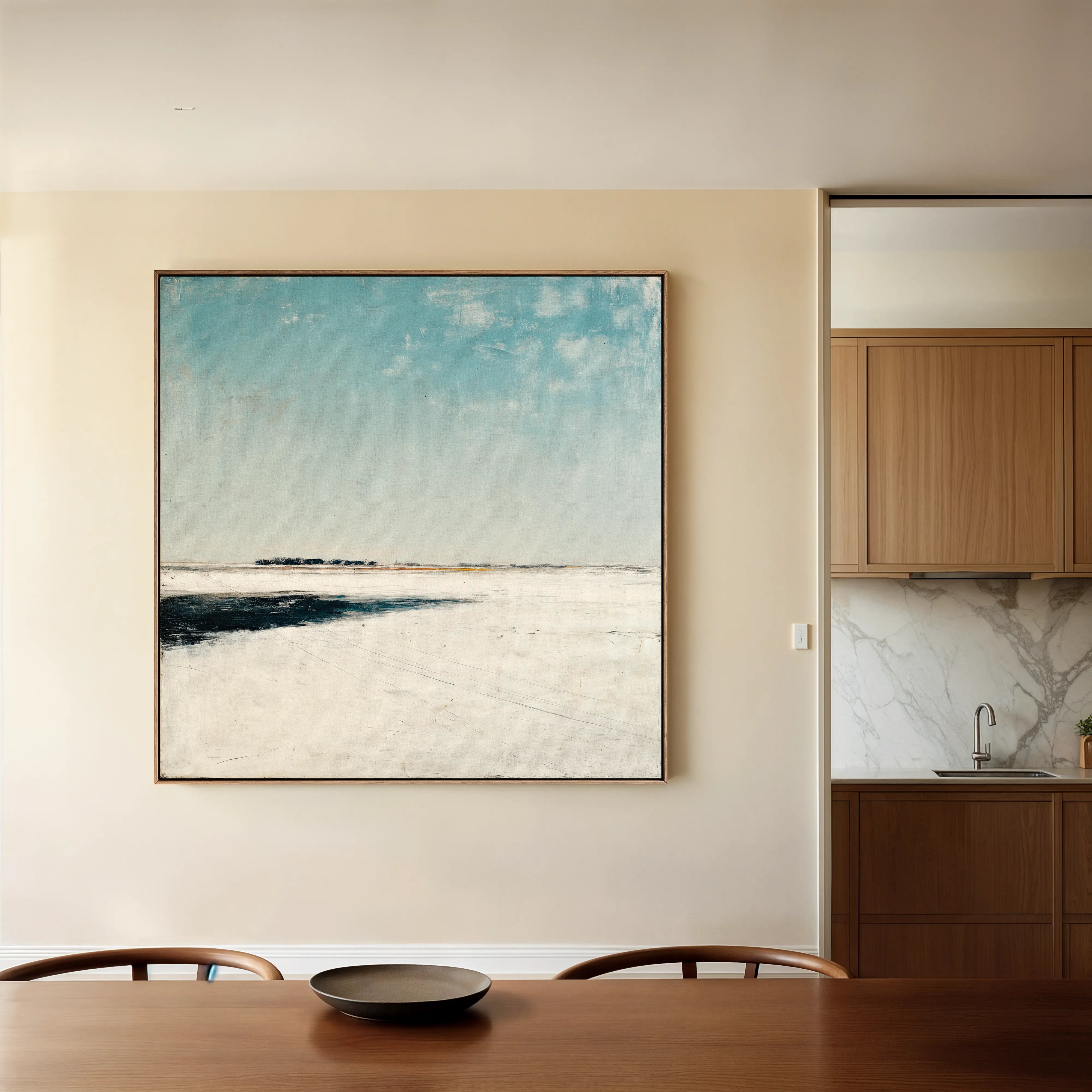 Abstract 731 Canvas Art 16" x 16" / 40 x 40 cm / Black