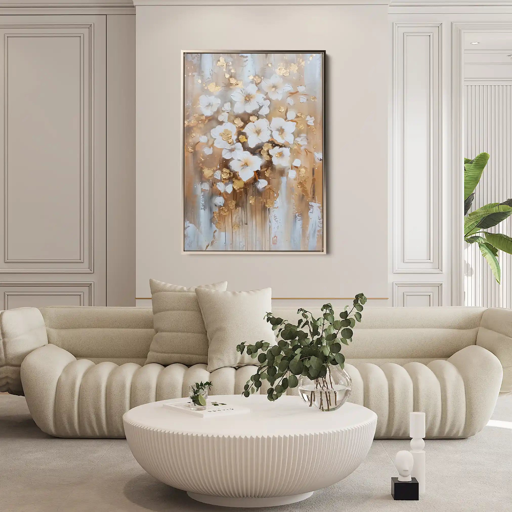 Floral 731 Canvas Art 18" x 24" / 45 x 60 cm / Black