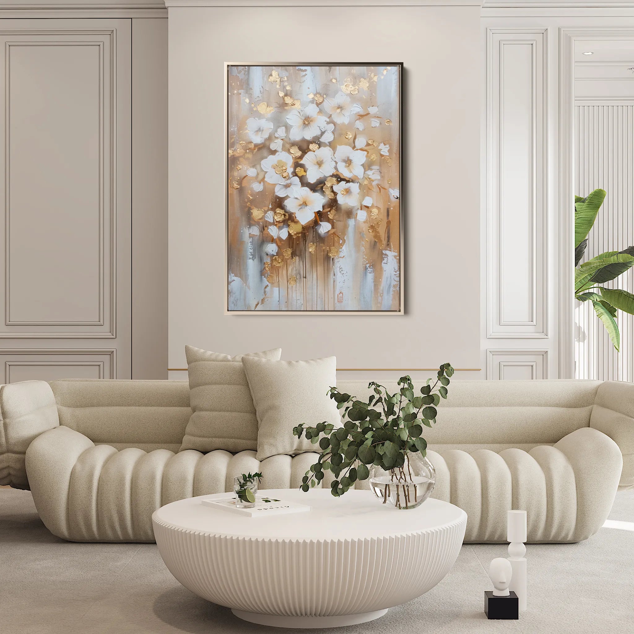 Floral 731 Canvas Art 18" x 24" / 45 x 60 cm / Black