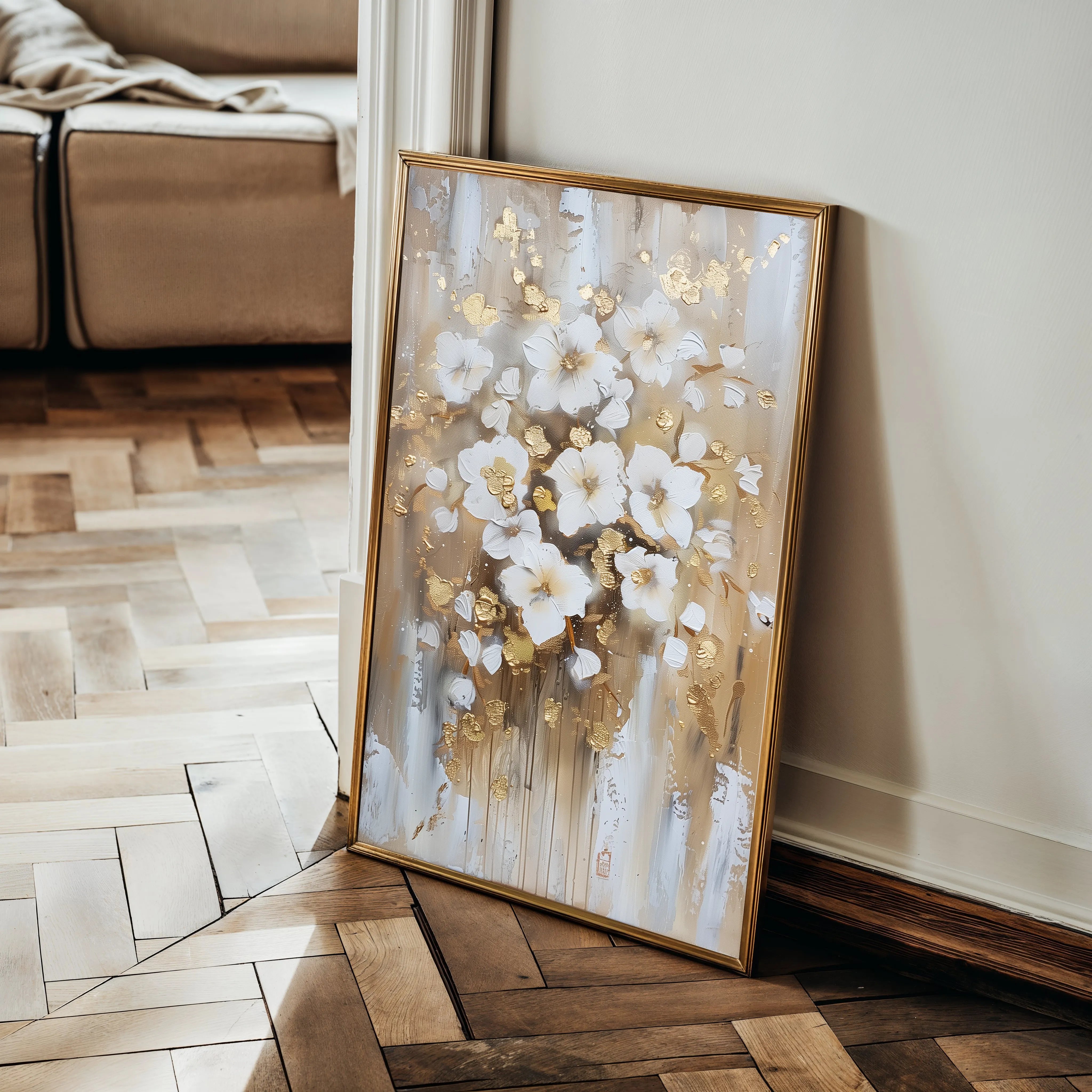 Floral 731 Canvas Art 18" x 24" / 45 x 60 cm / Black