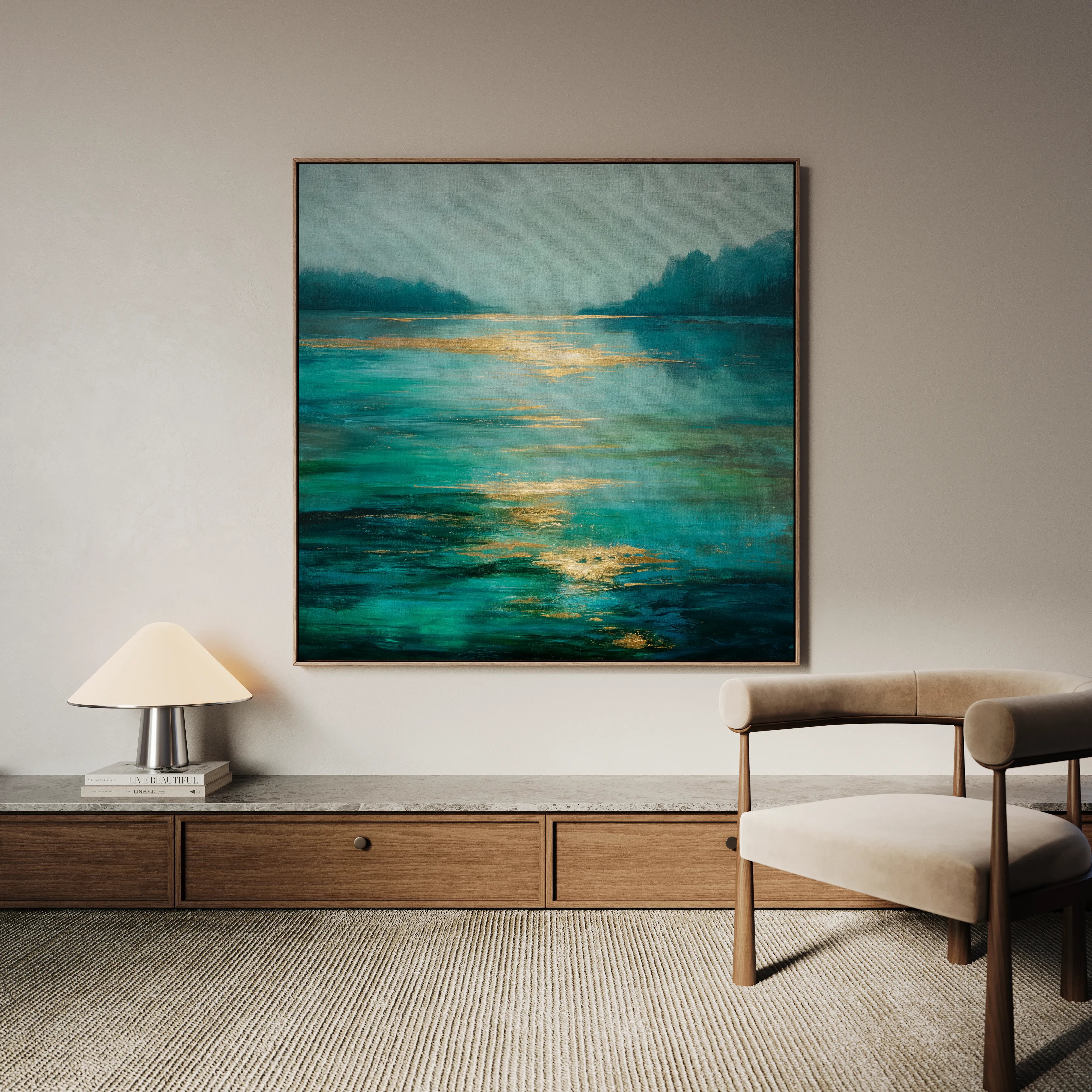Abstract 732 Canvas Art 16" x 16" / 40 x 40 cm / Black
