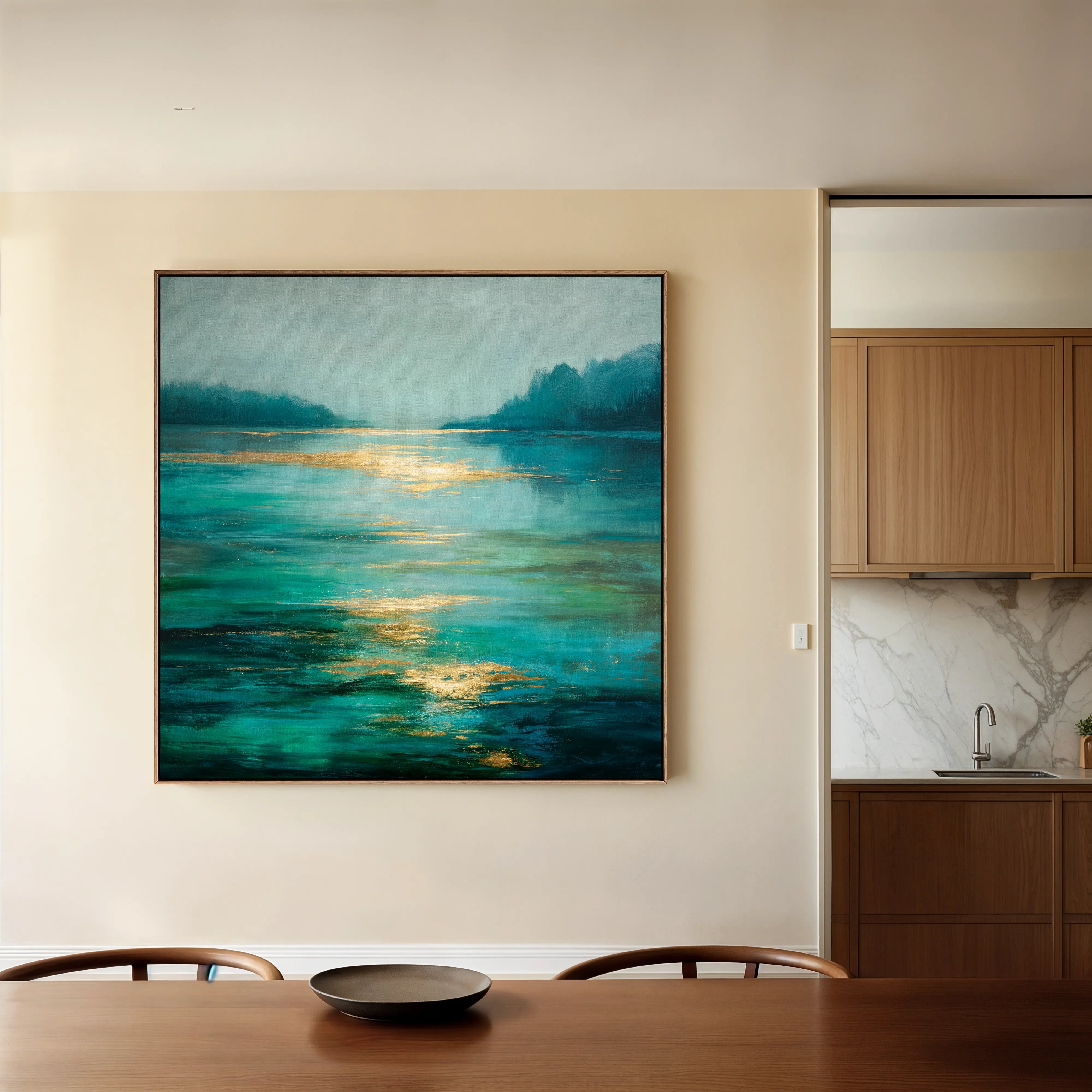 Abstract 732 Canvas Art 16" x 16" / 40 x 40 cm / Black