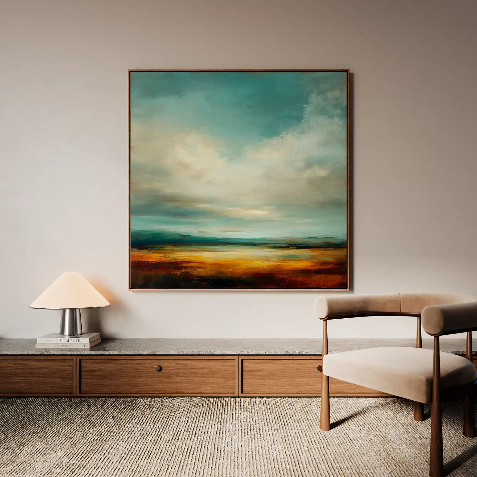 Abstract 733 Canvas Art 16" x 16" / 40 x 40 cm / Black