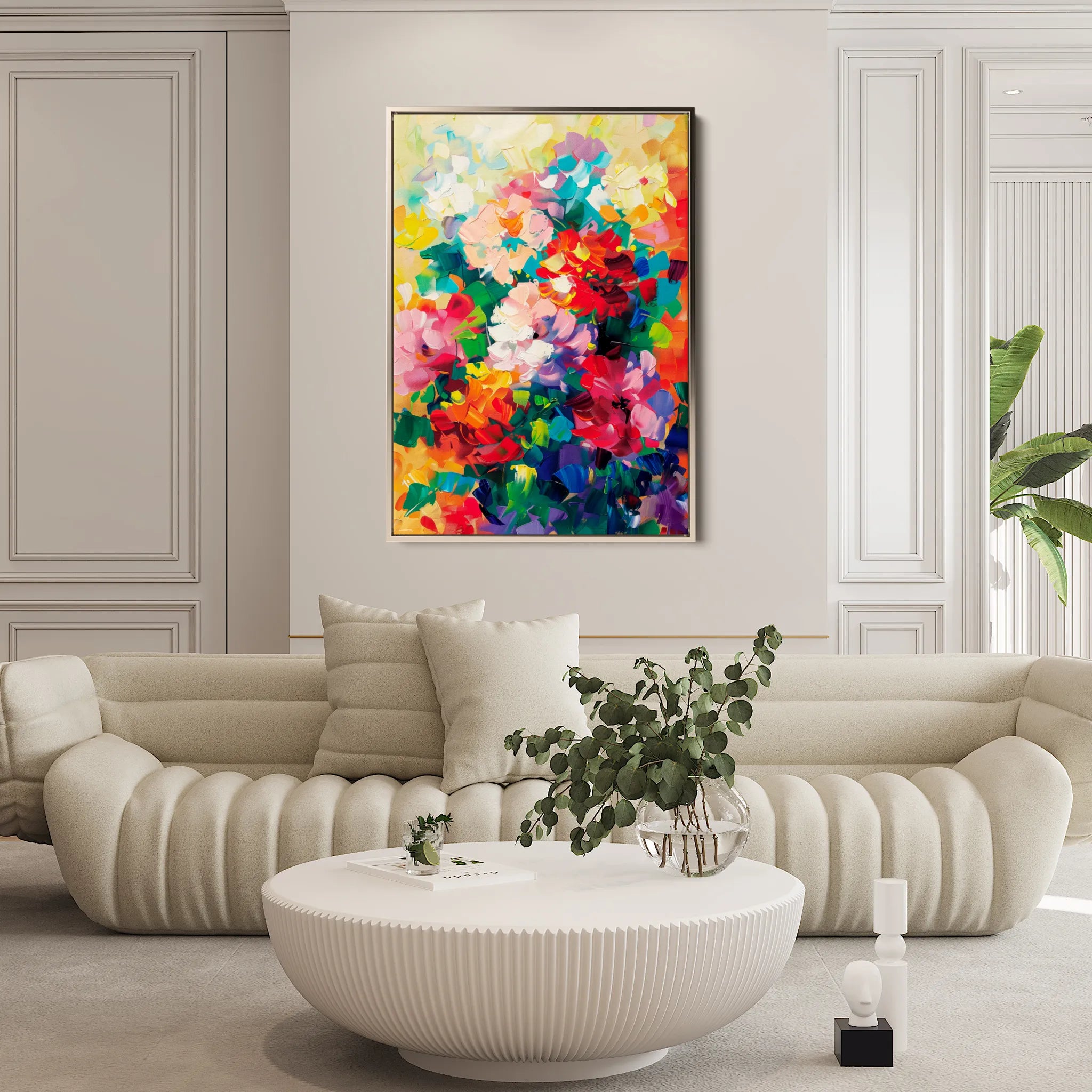 Floral 733 Canvas Art 18" x 24" / 45 x 60 cm / Black