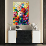 Floral 733 Canvas Art 18" x 24" / 45 x 60 cm / Black