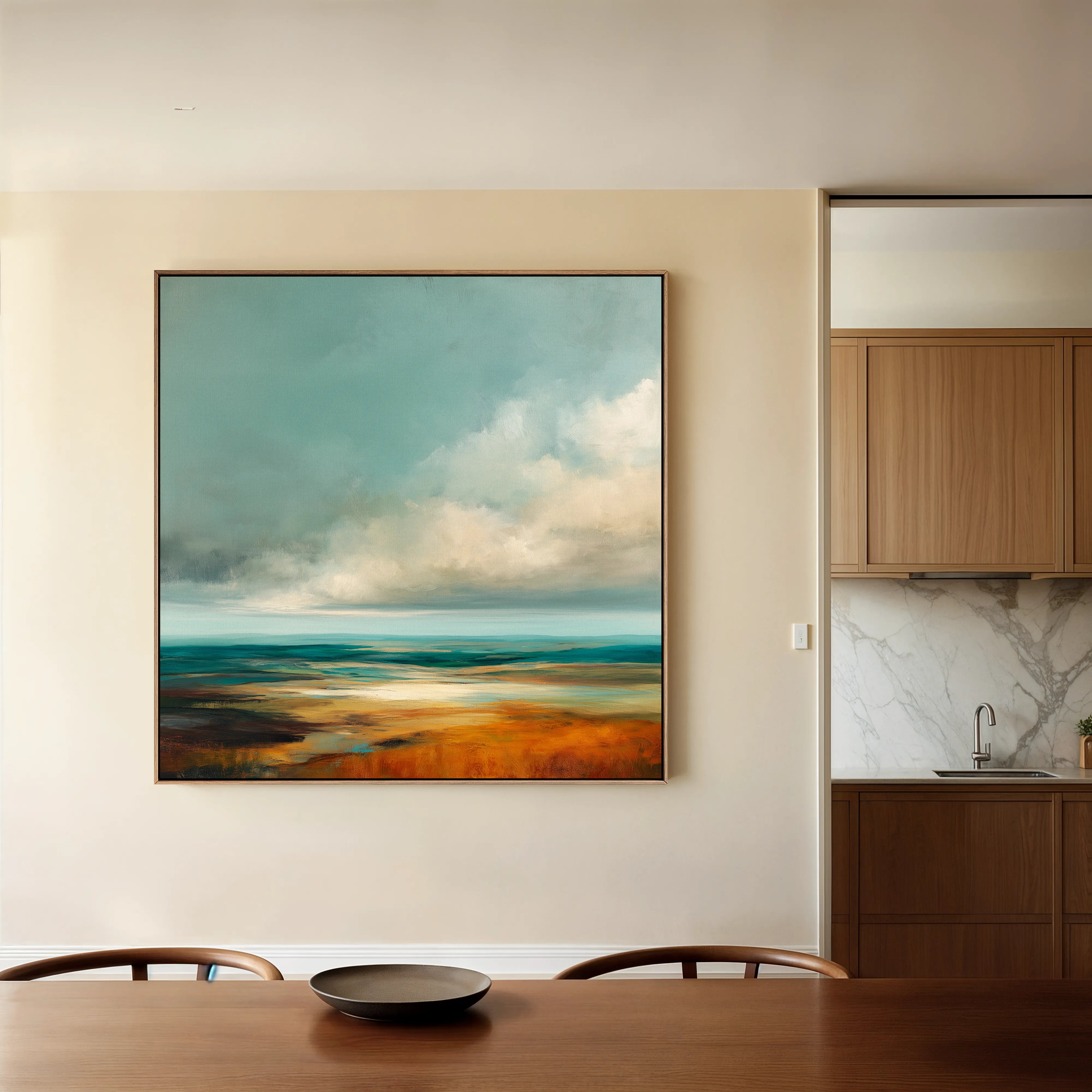 Abstract 734 Canvas Art 16" x 16" / 40 x 40 cm / Black