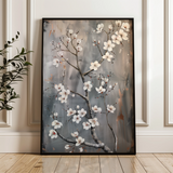 Floral 734 Canvas Art 18" x 24" / 45 x 60 cm / Black