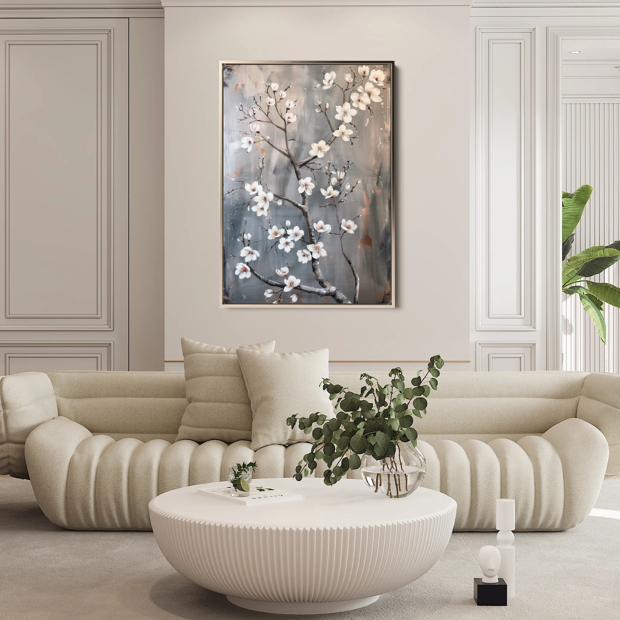 Floral 734 Canvas Art 18" x 24" / 45 x 60 cm / Black