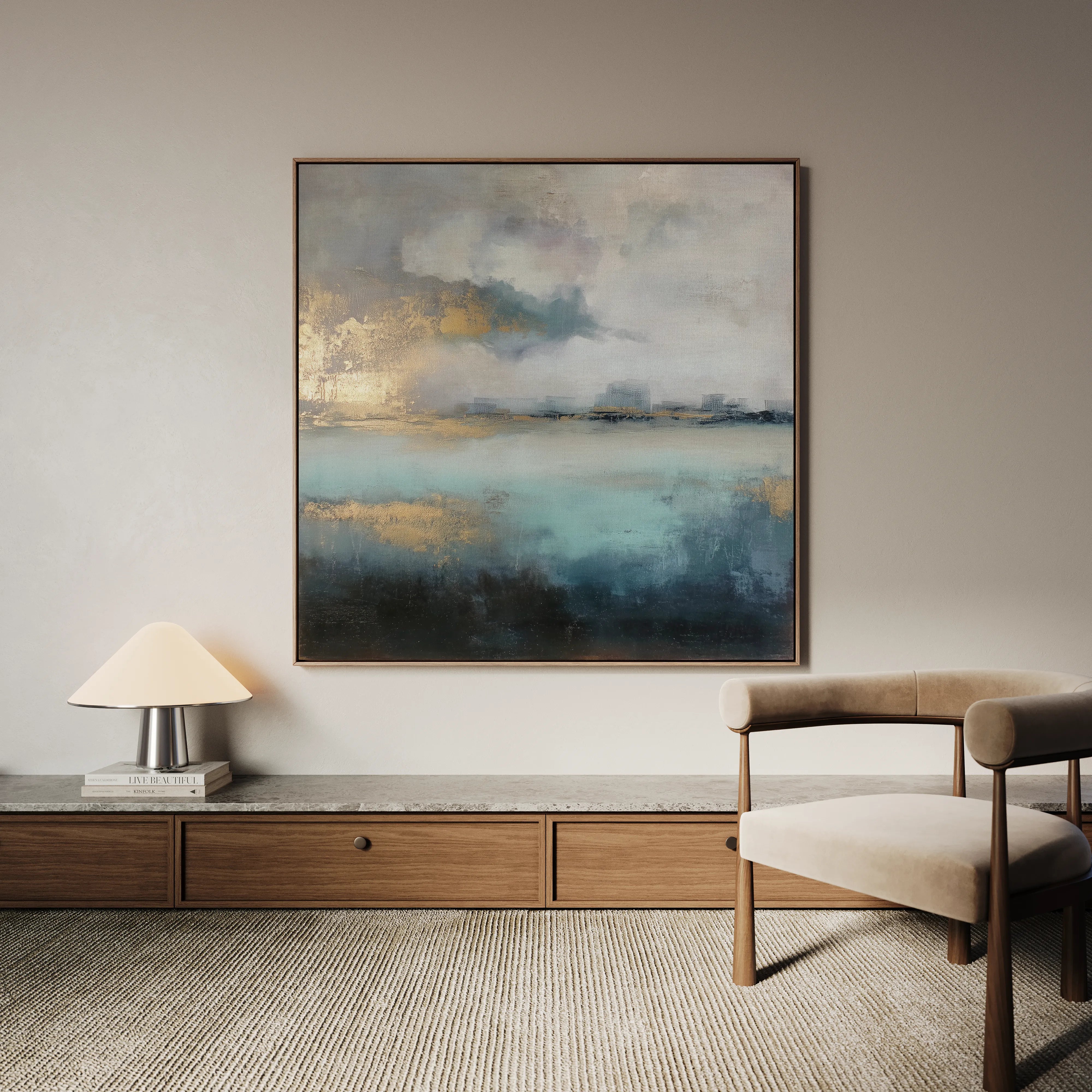 Abstract 735 Canvas Art 16" x 16" / 40 x 40 cm / Black