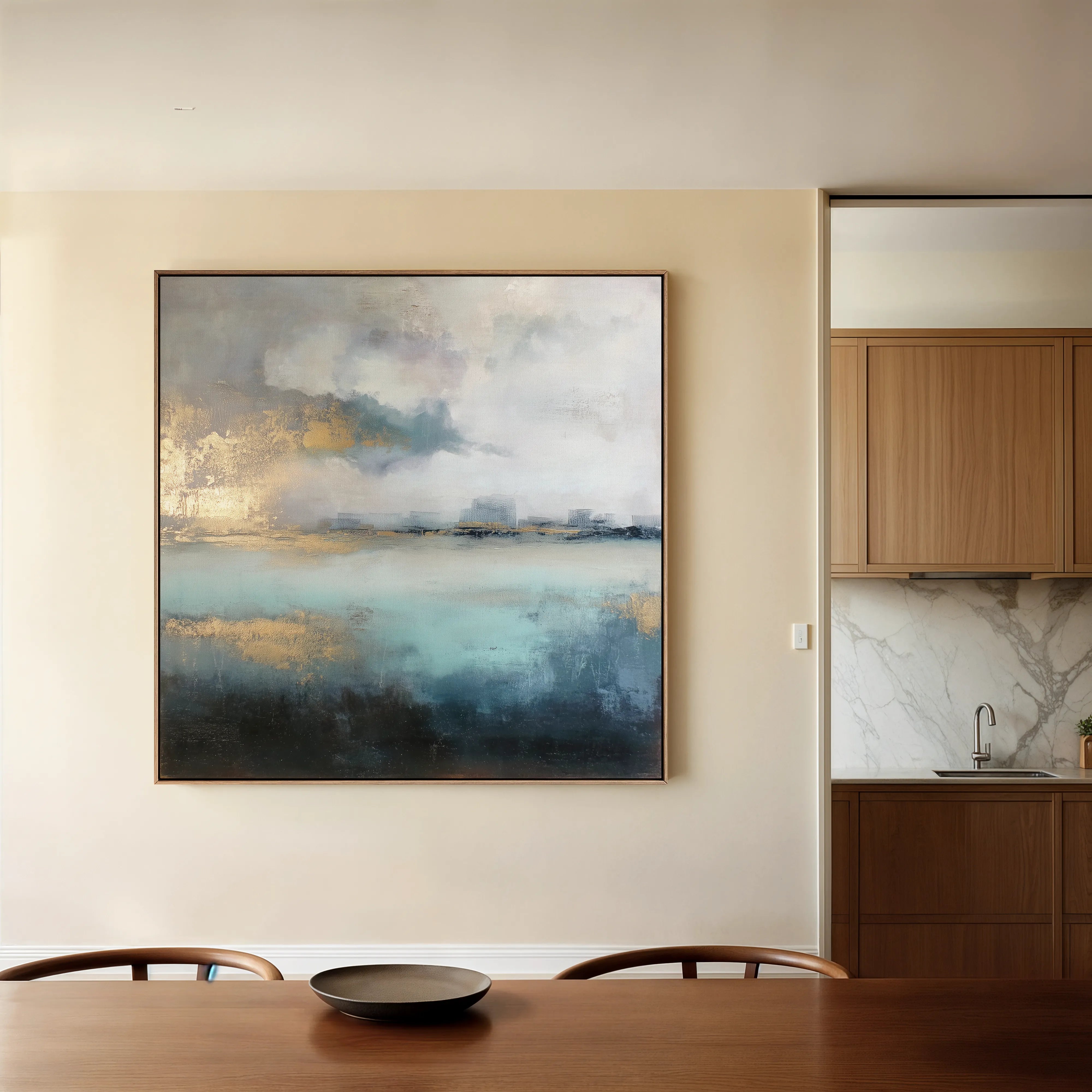 Abstract 735 Canvas Art 16" x 16" / 40 x 40 cm / Black