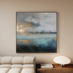 Abstract 735 Canvas Art 16" x 16" / 40 x 40 cm / Black