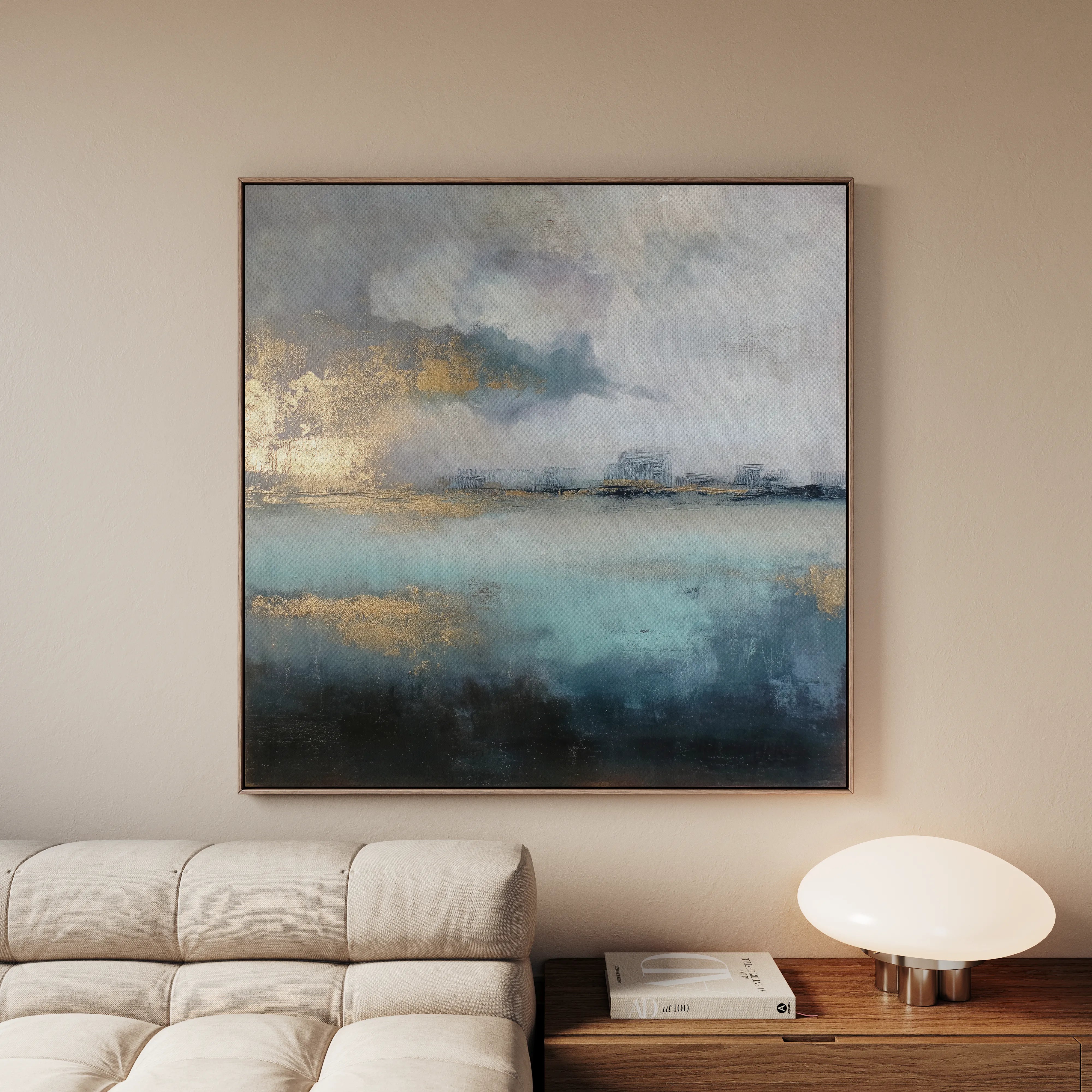 Abstract 735 Canvas Art 16" x 16" / 40 x 40 cm / Black