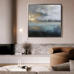 Abstract 735 Canvas Art 16" x 16" / 40 x 40 cm / Black