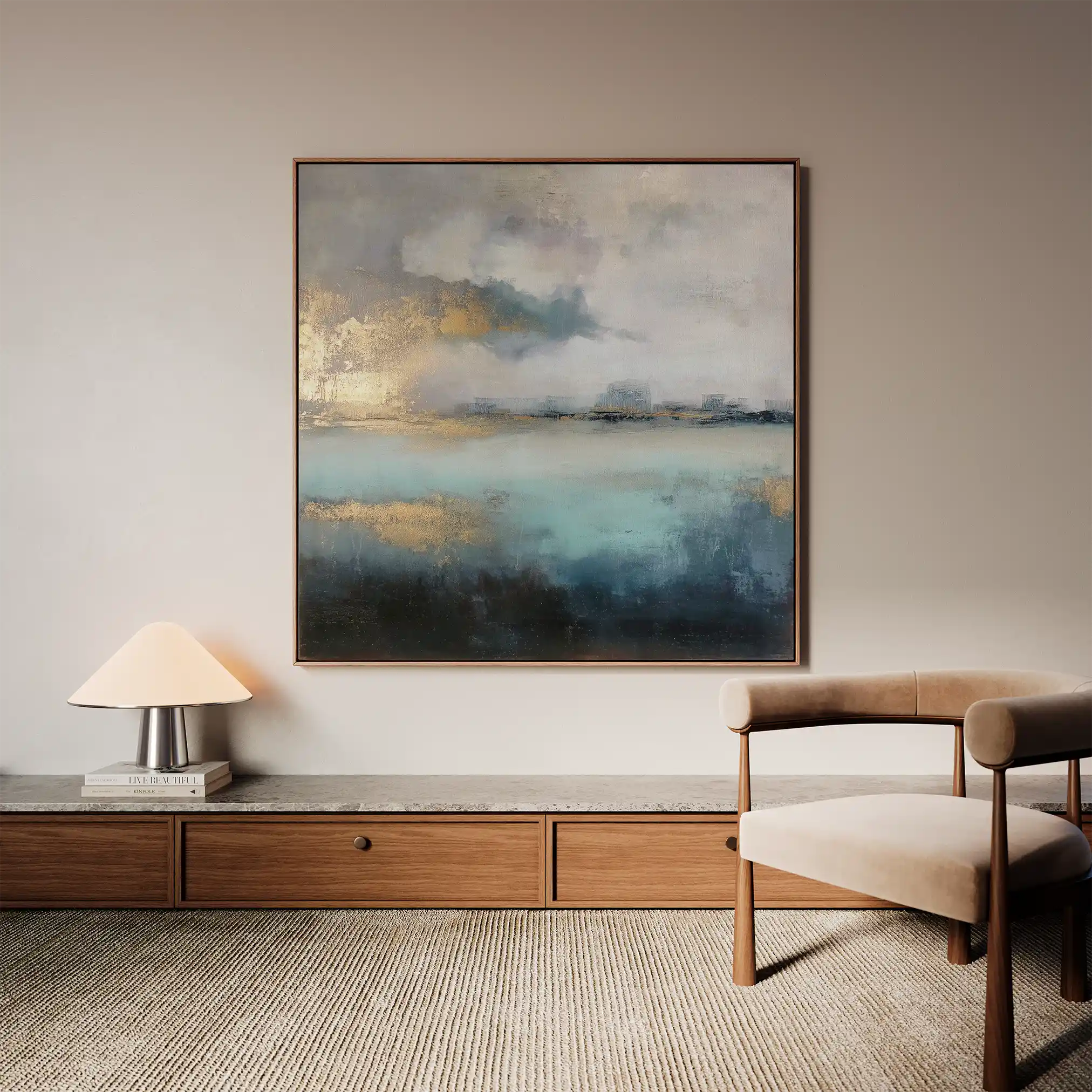 Abstract 735 Canvas Art 60 x 60 cm / Black