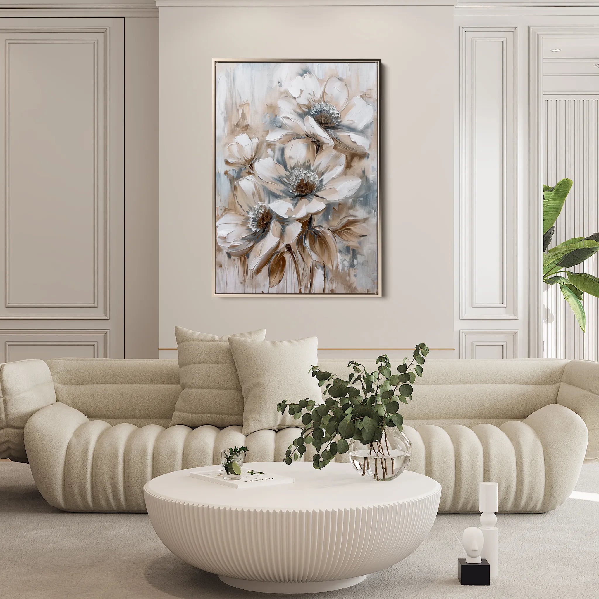 Floral 735 Canvas Art 18" x 24" / 45 x 60 cm / Black