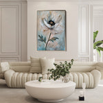 Floral 737 Canvas Art 18" x 24" / 45 x 60 cm / Black