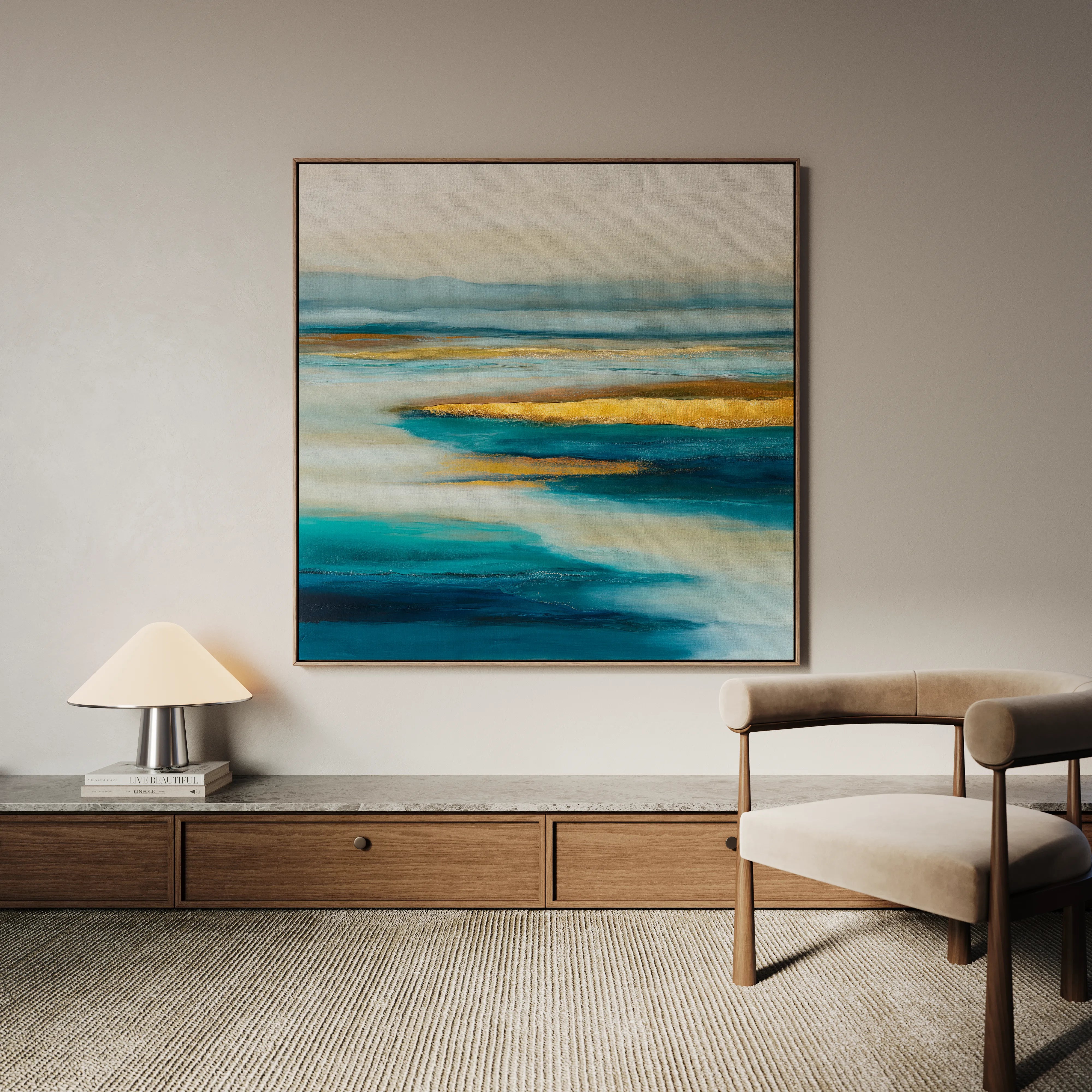Abstract 738 Canvas Art 16" x 16" / 40 x 40 cm / Black