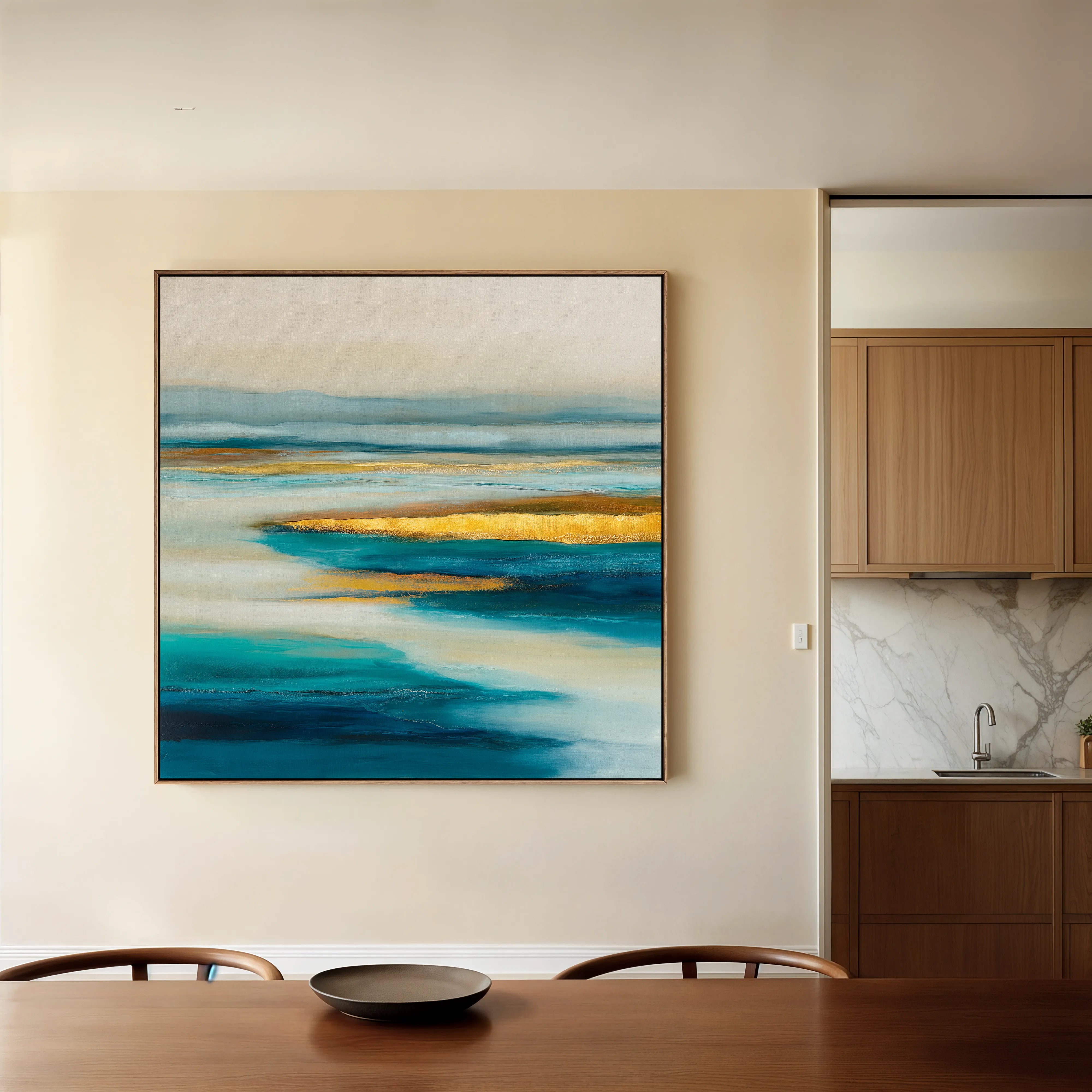Abstract 738 Canvas Art 16" x 16" / 40 x 40 cm / Black