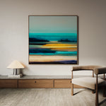 Abstract 739 Canvas Art 16" x 16" / 40 x 40 cm / Black