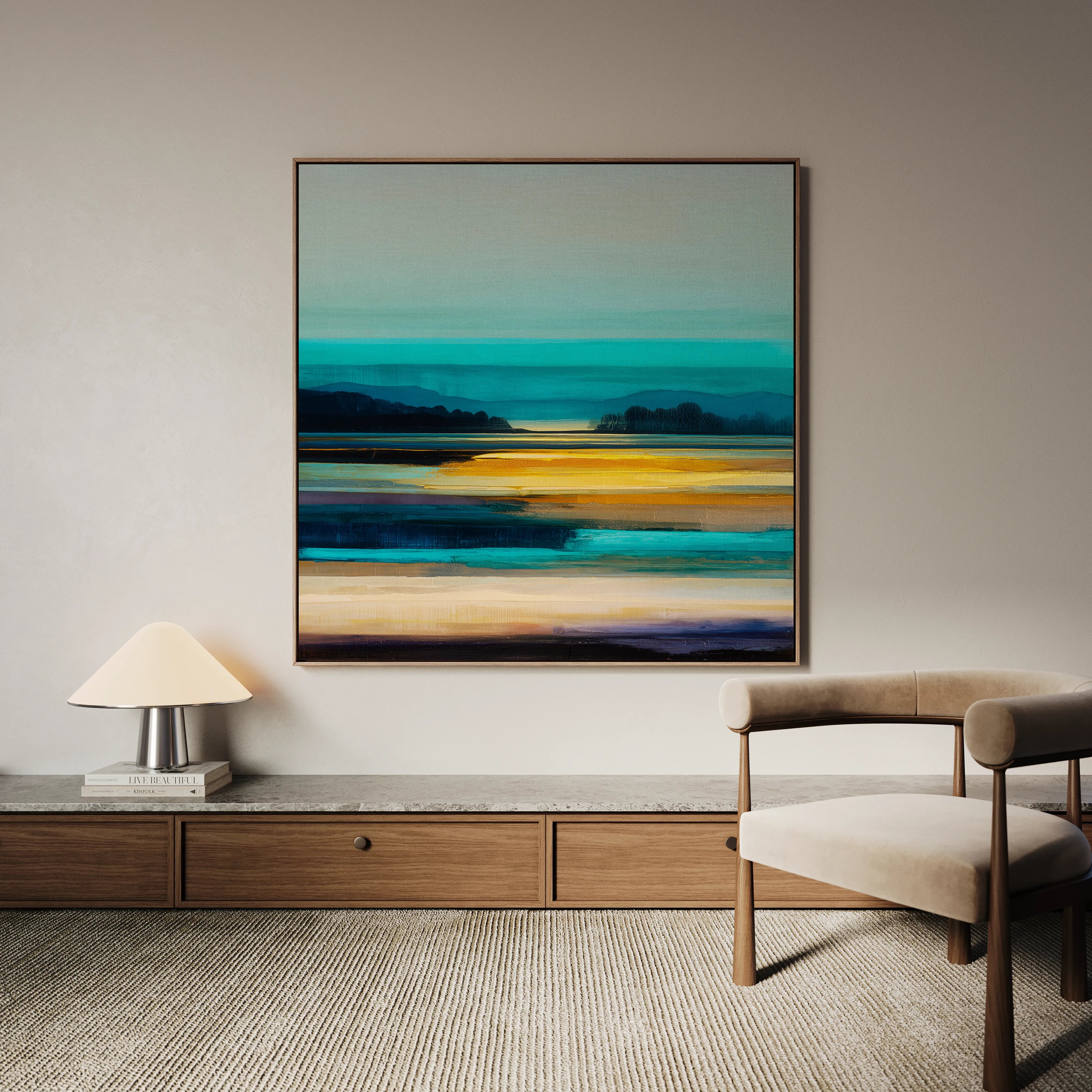 Abstract 739 Canvas Art 16" x 16" / 40 x 40 cm / Black