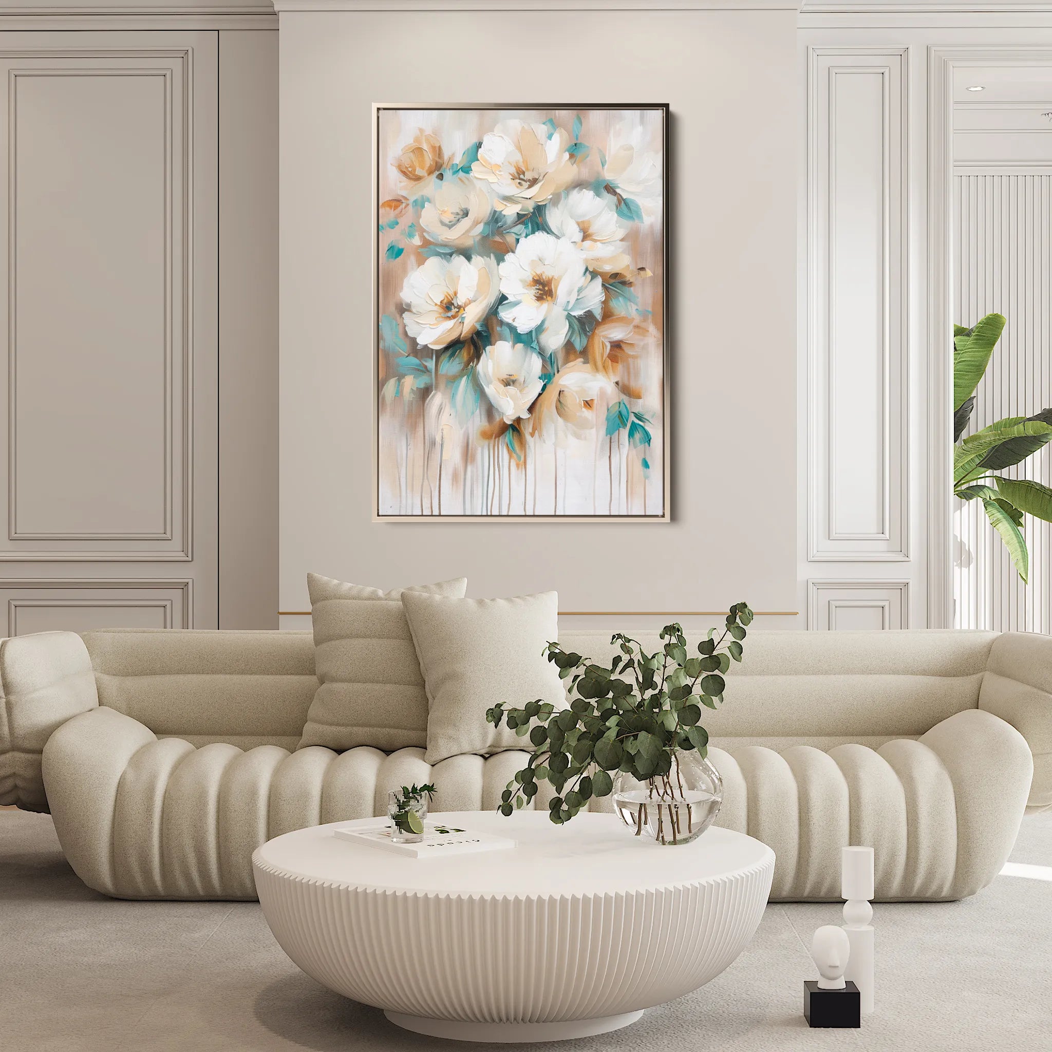 Floral 739 Canvas Art 18" x 24" / 45 x 60 cm / Black
