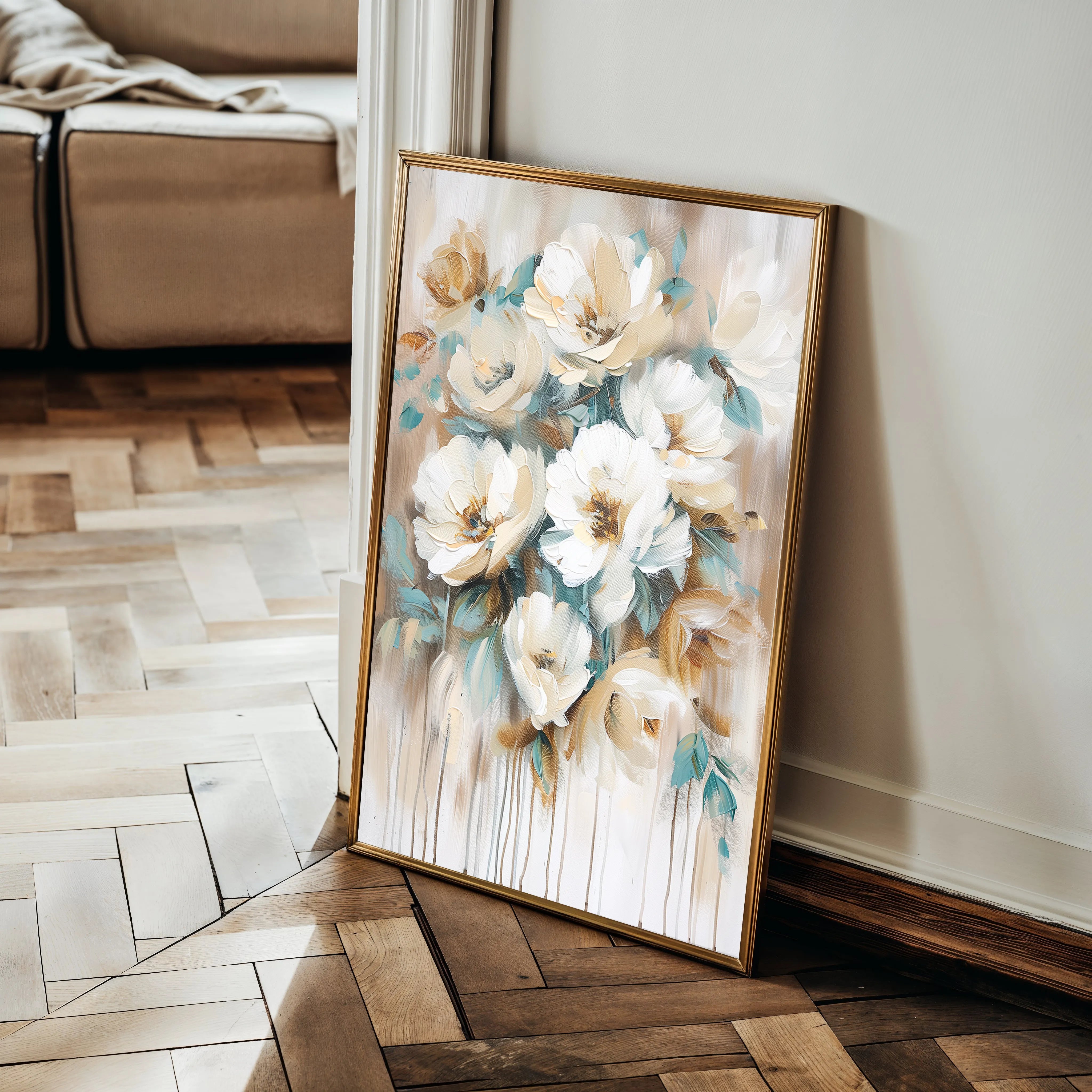 Floral 739 Canvas Art 18" x 24" / 45 x 60 cm / Black