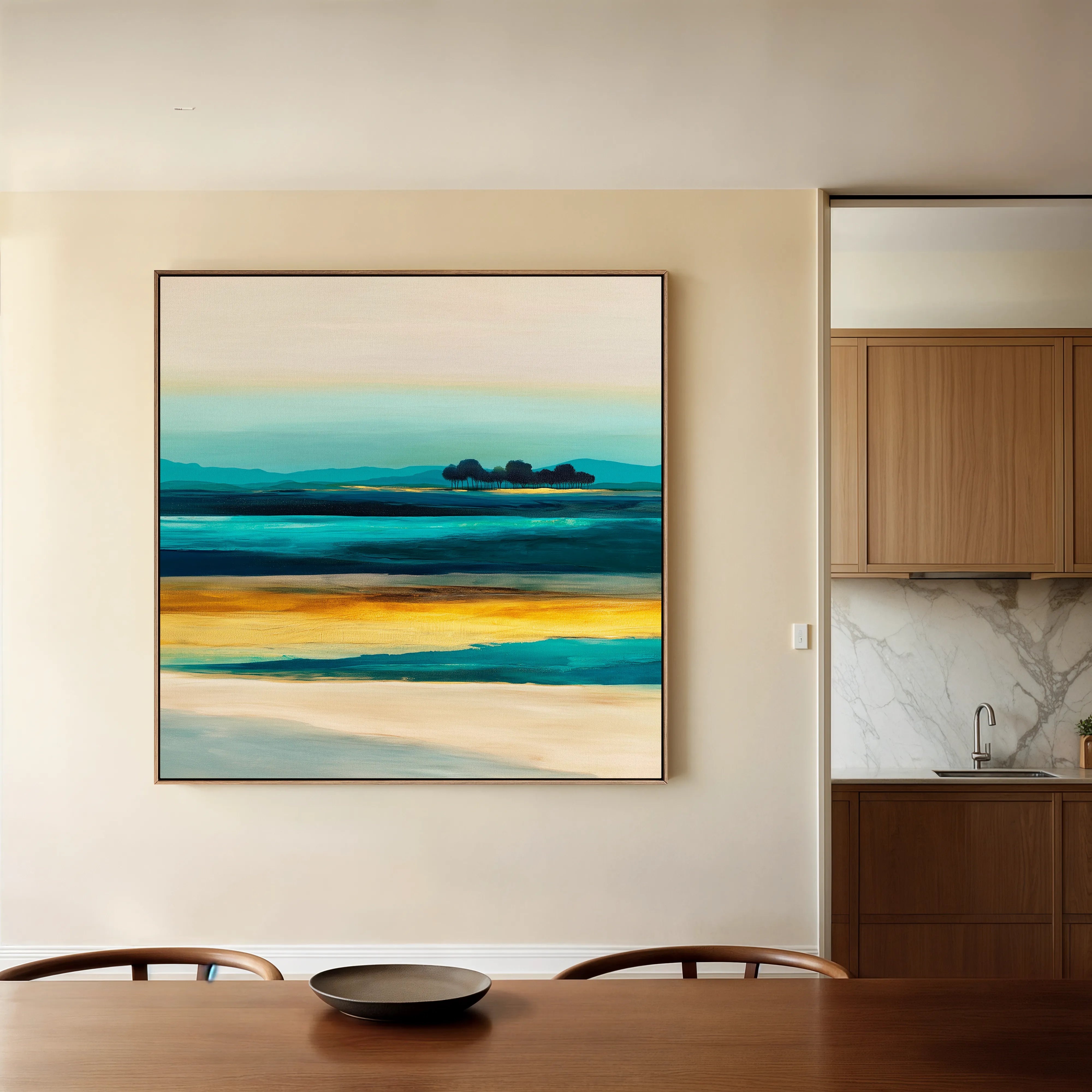 Abstract 740 Canvas Art 16" x 16" / 40 x 40 cm / Black