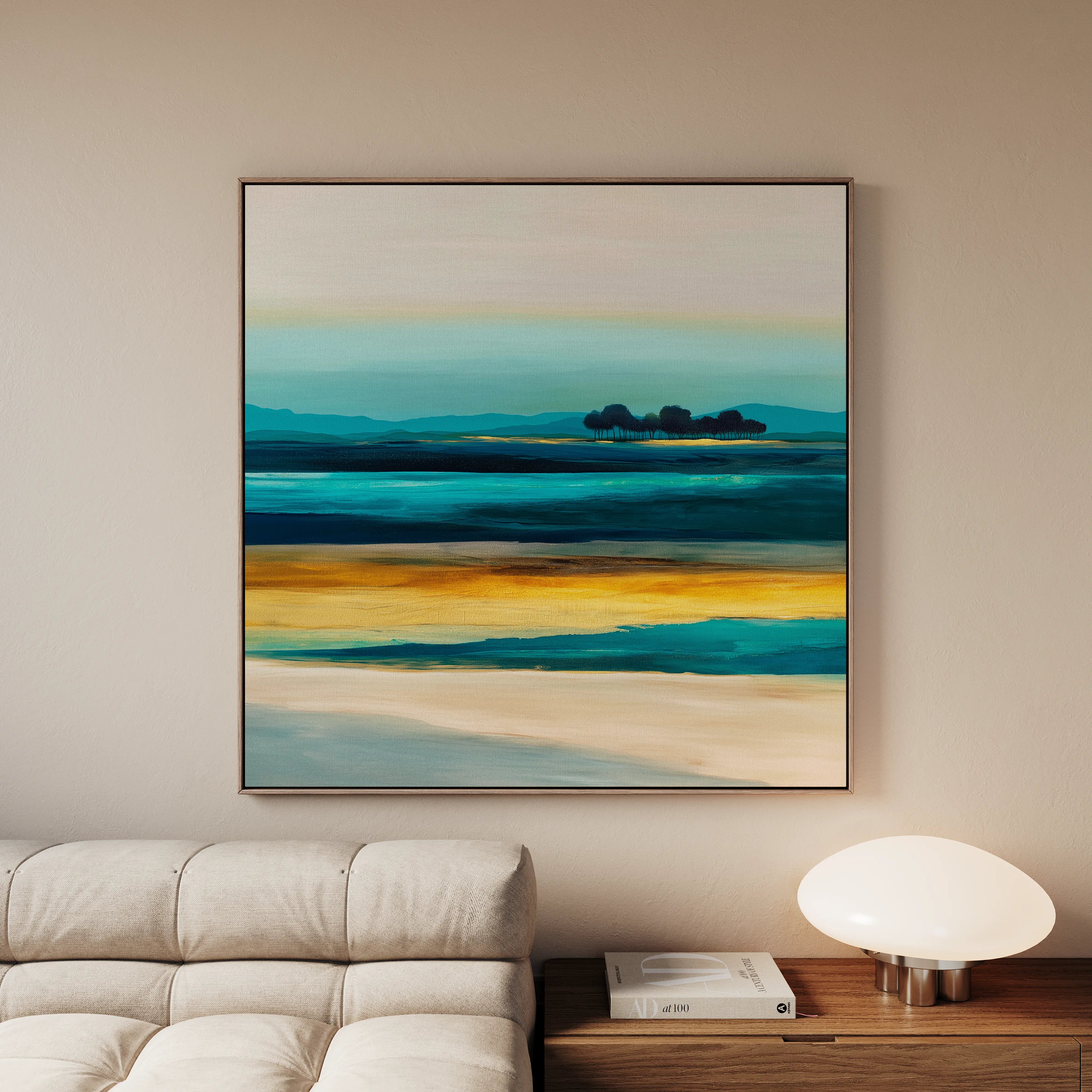 Abstract 740 Canvas Art 16" x 16" / 40 x 40 cm / Black