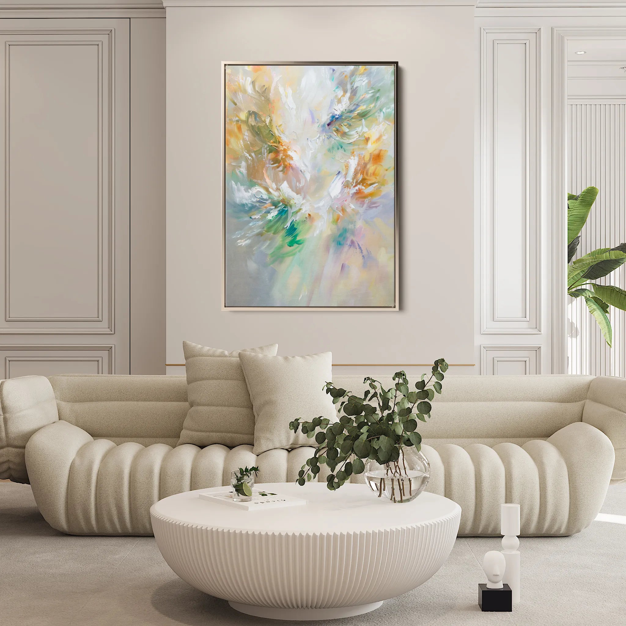 Floral 740 Canvas Art 18" x 24" / 45 x 60 cm / Black