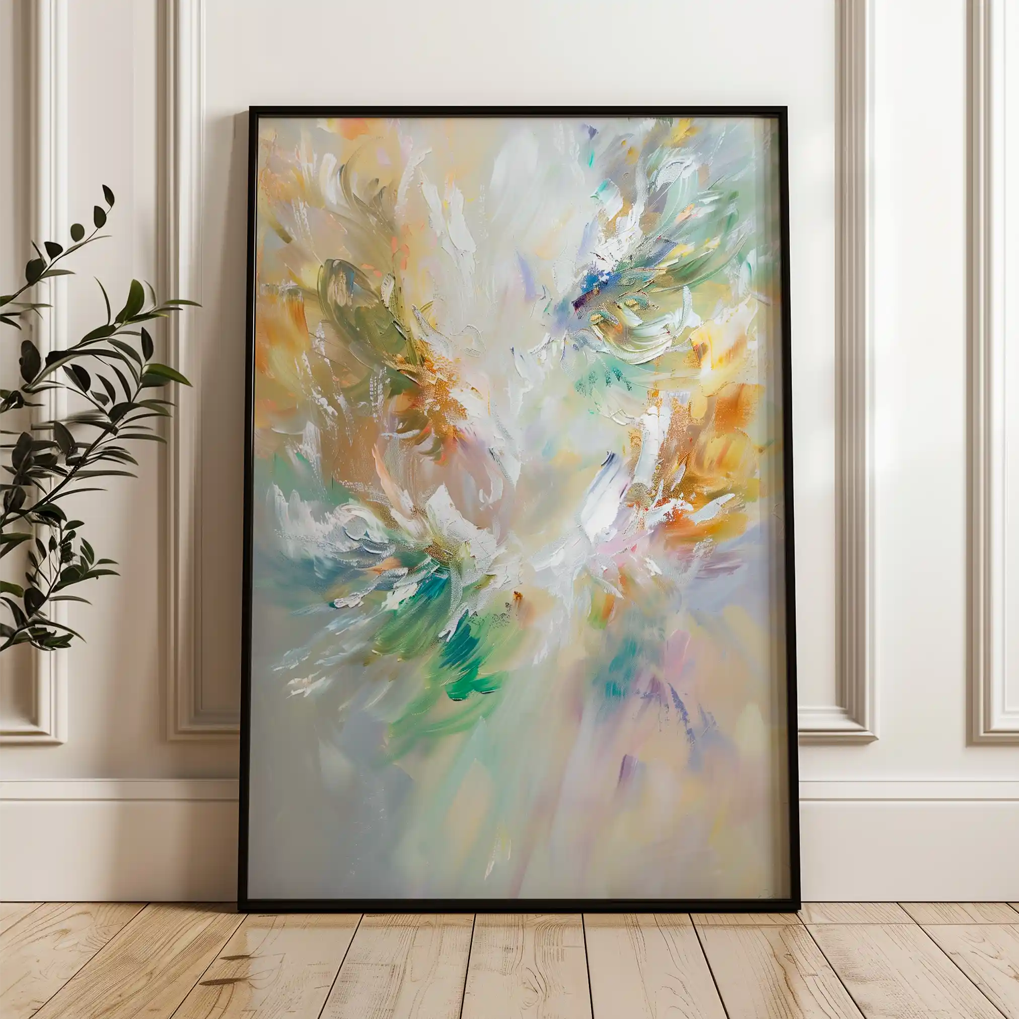 Floral 740 Canvas Art 60 x 40 cm / Black