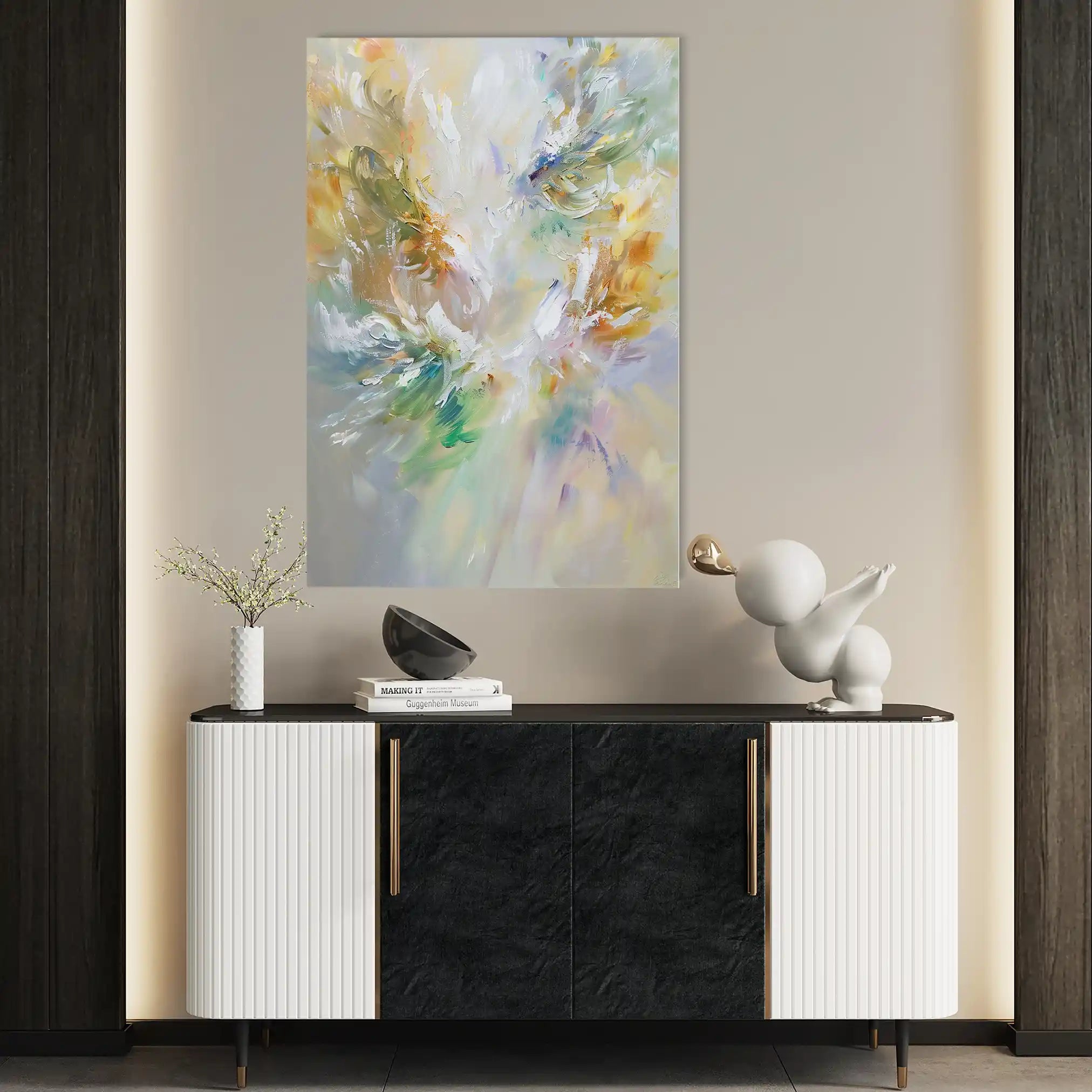 Floral 740 Canvas Art 60 x 40 cm / Black