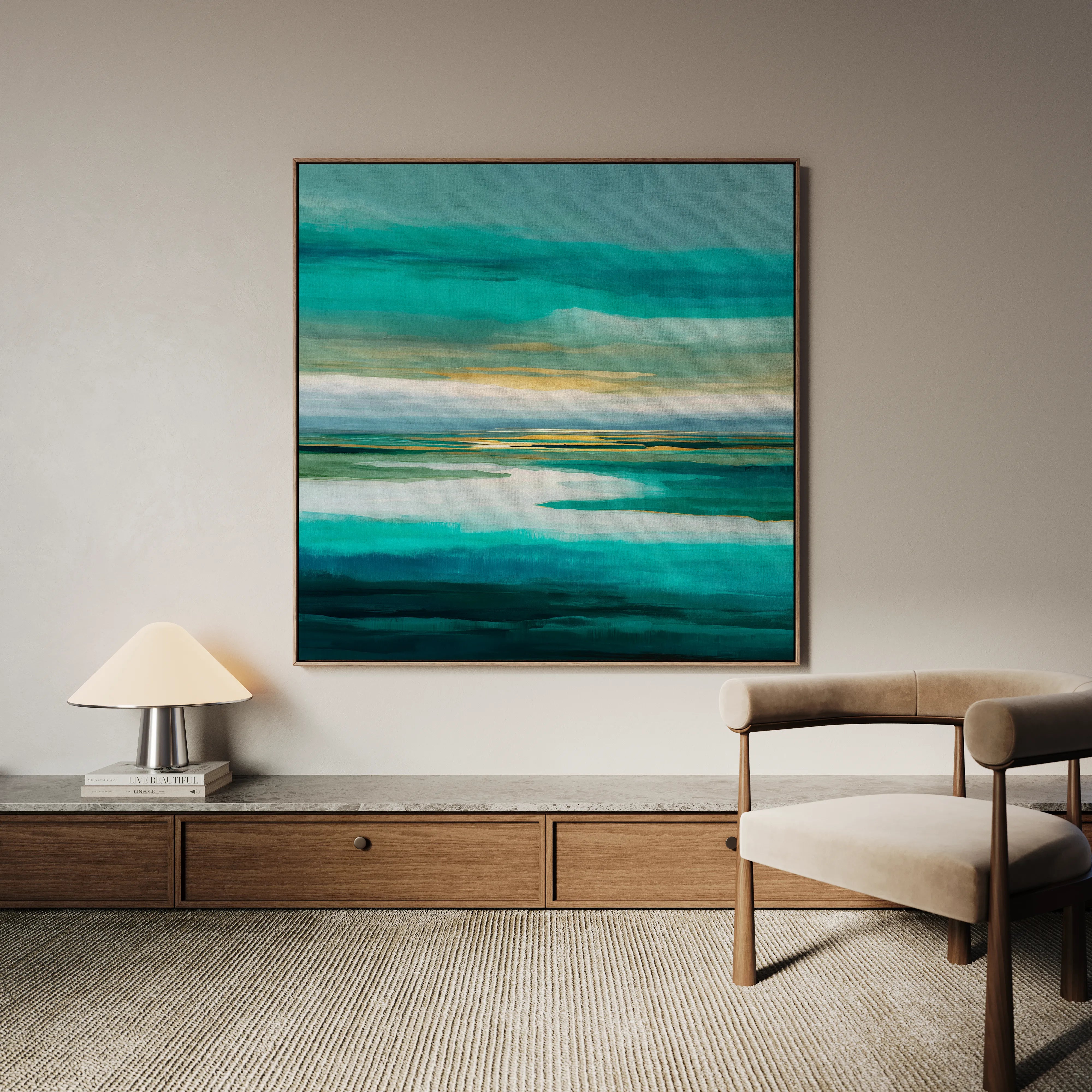 Abstract 741 Canvas Art 16" x 16" / 40 x 40 cm / Black