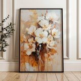Floral 741 Canvas Art 18" x 24" / 45 x 60 cm / Black