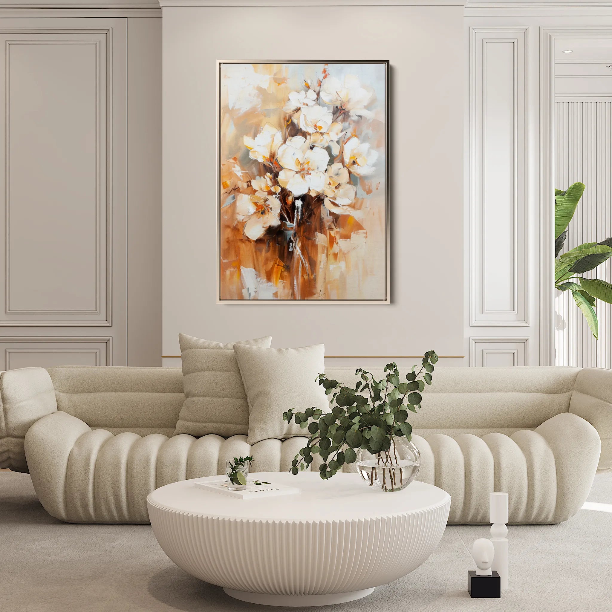 Floral 741 Canvas Art 18" x 24" / 45 x 60 cm / Black