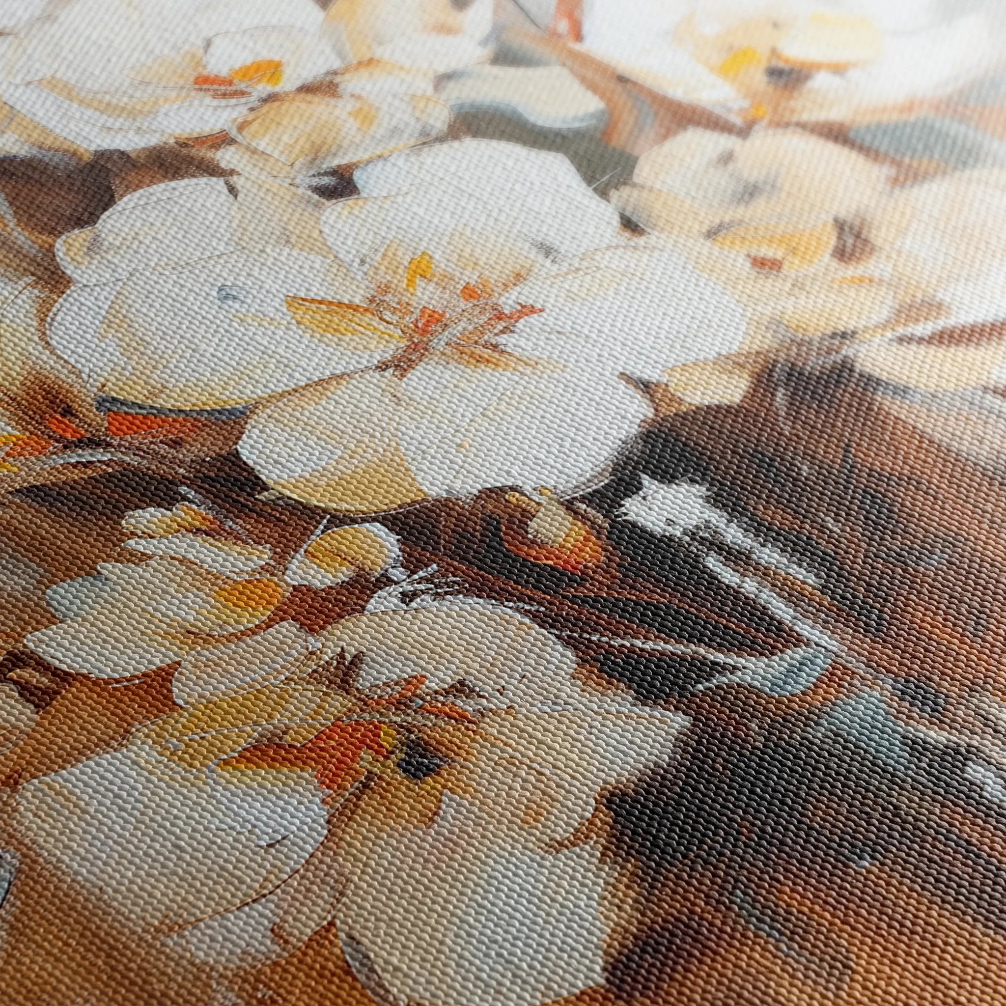 Floral 741 Canvas Art 18" x 24" / 45 x 60 cm / Black