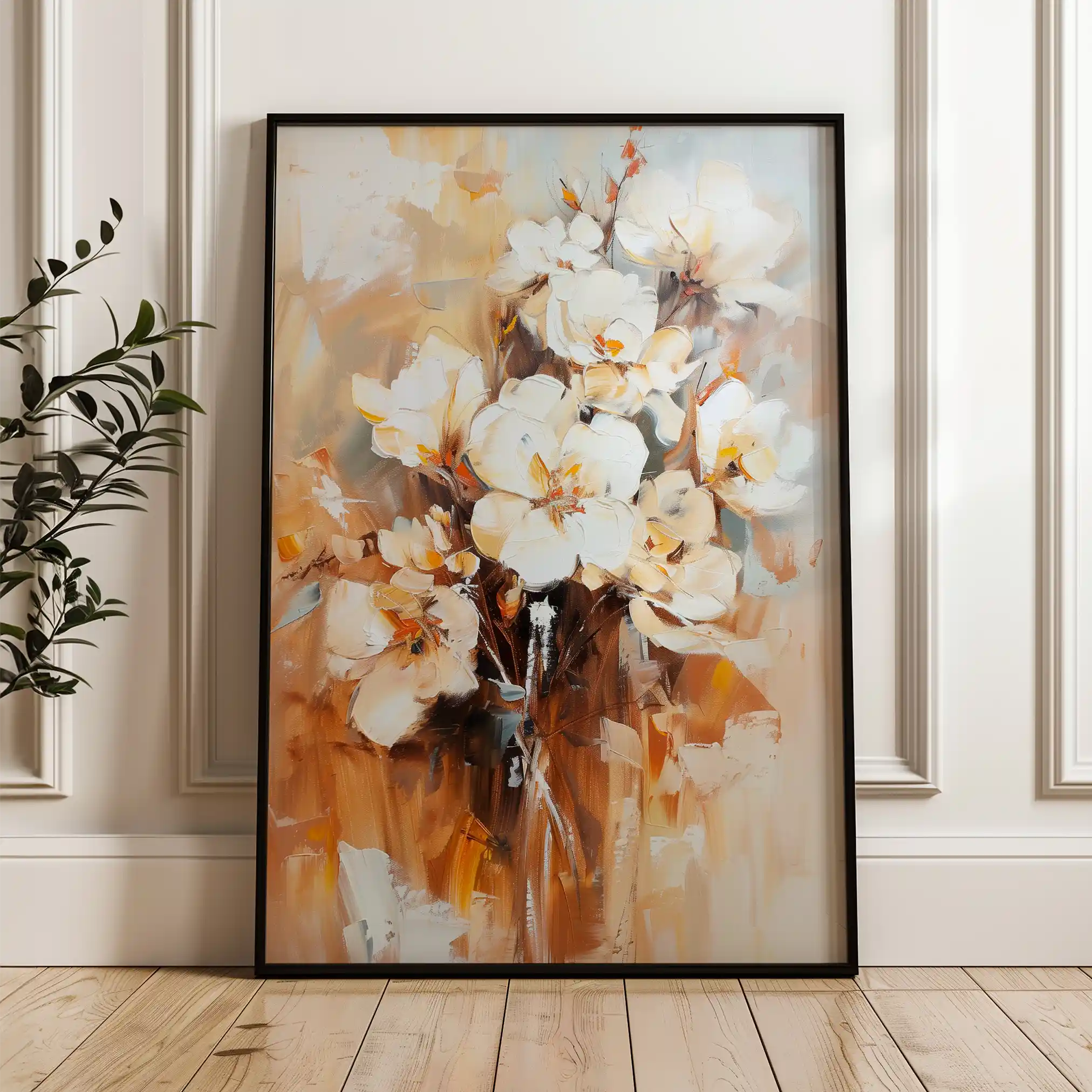 Floral 741 Canvas Art 60 x 40 cm / Black