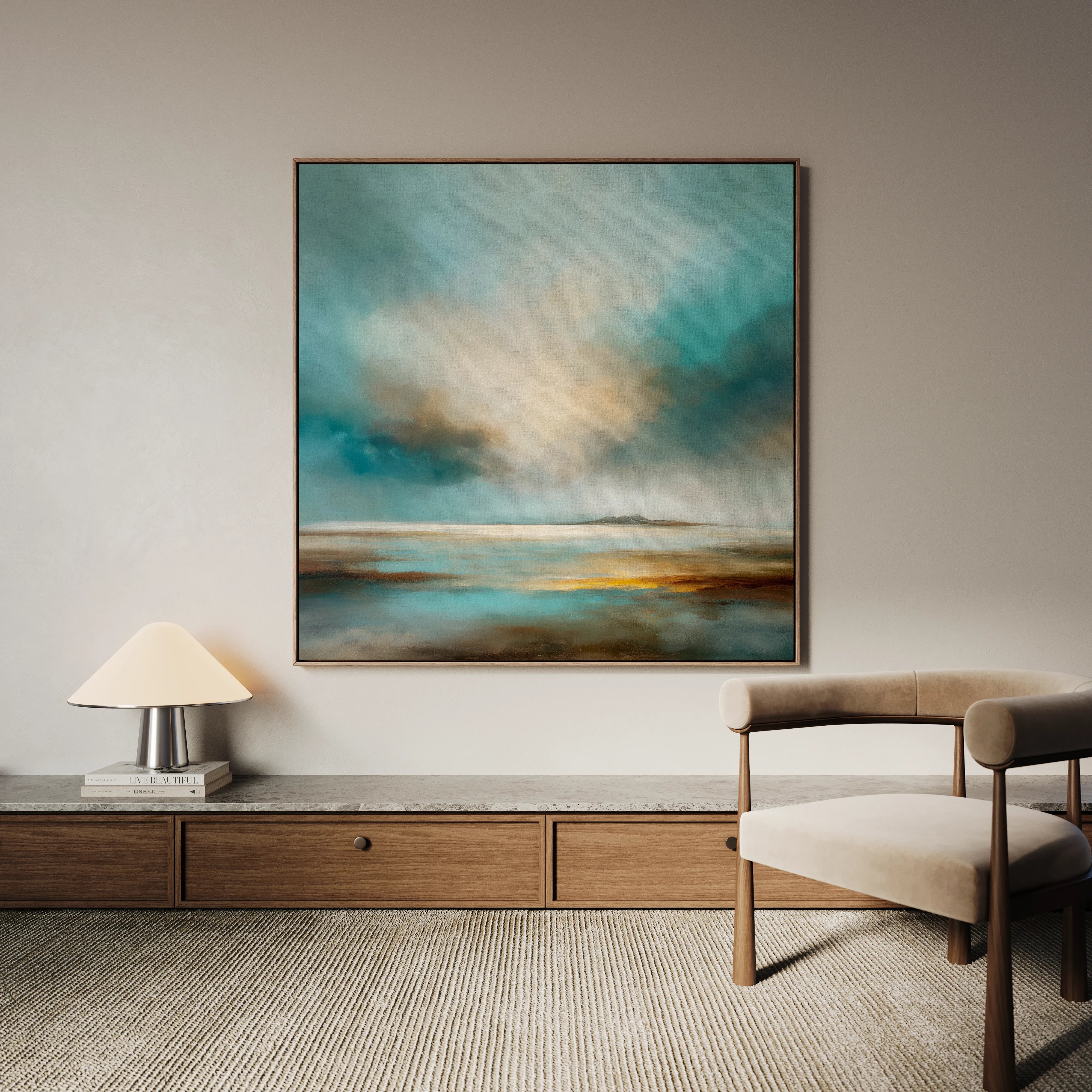 Abstract 742 Canvas Art 16" x 16" / 40 x 40 cm / Black